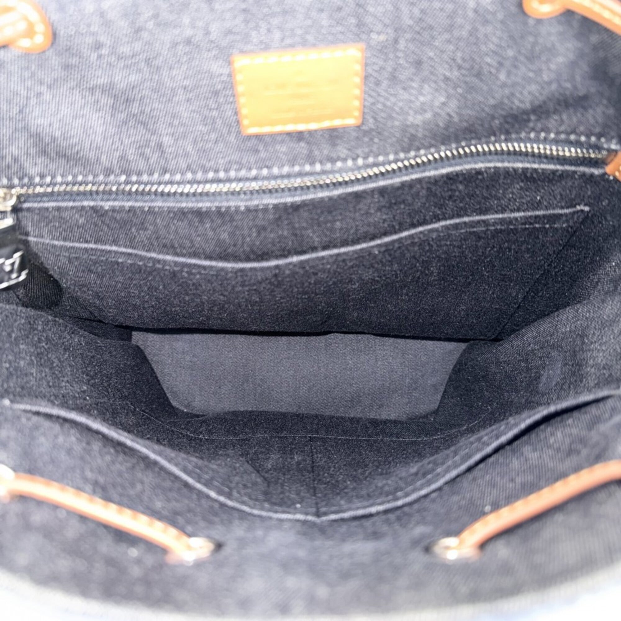 Louis Vuitton Blue Gray Leather Backpack (Pre-Owned)