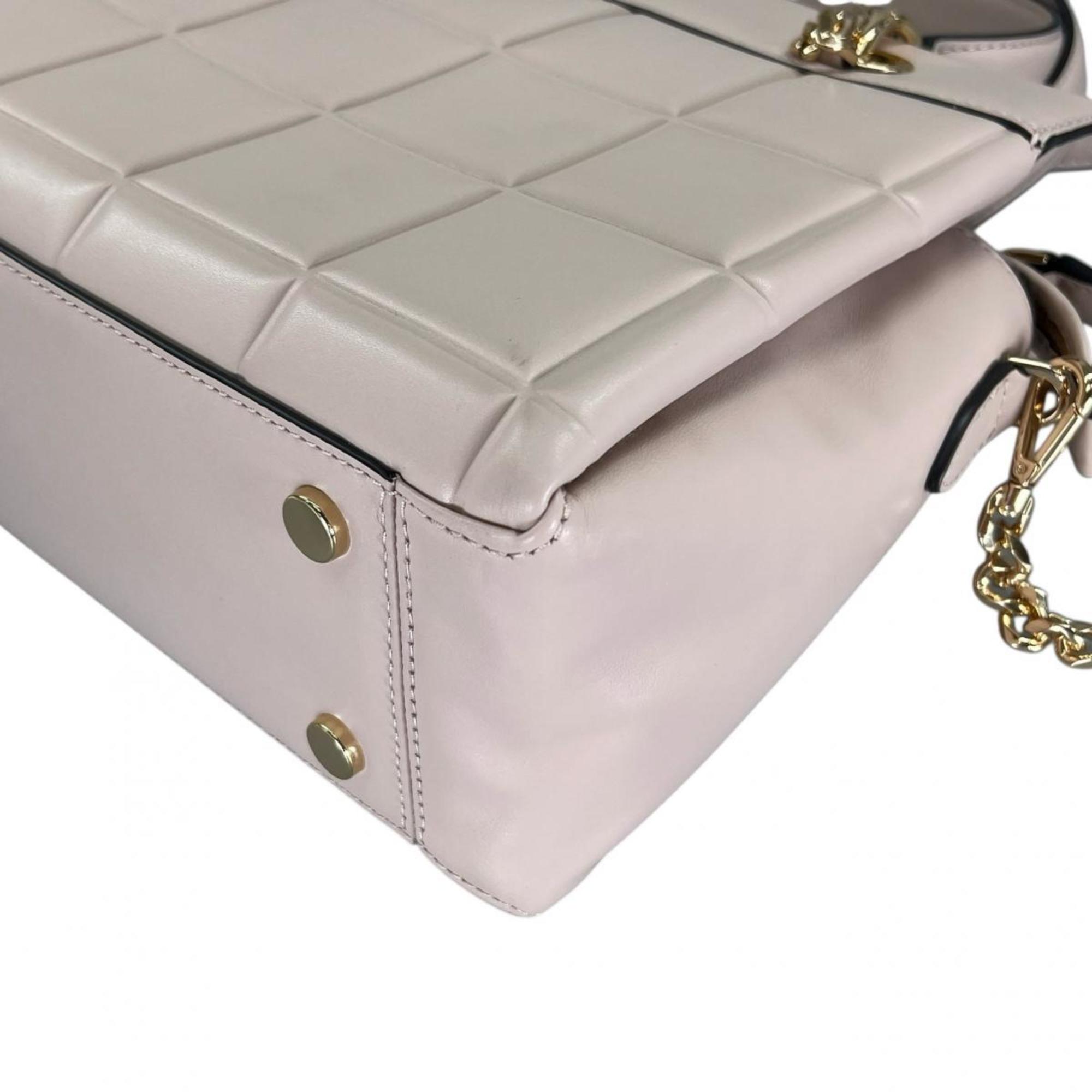 Michael Kors Pink Beige Leather Handbag Shoulder Bag (Pre-Owned)