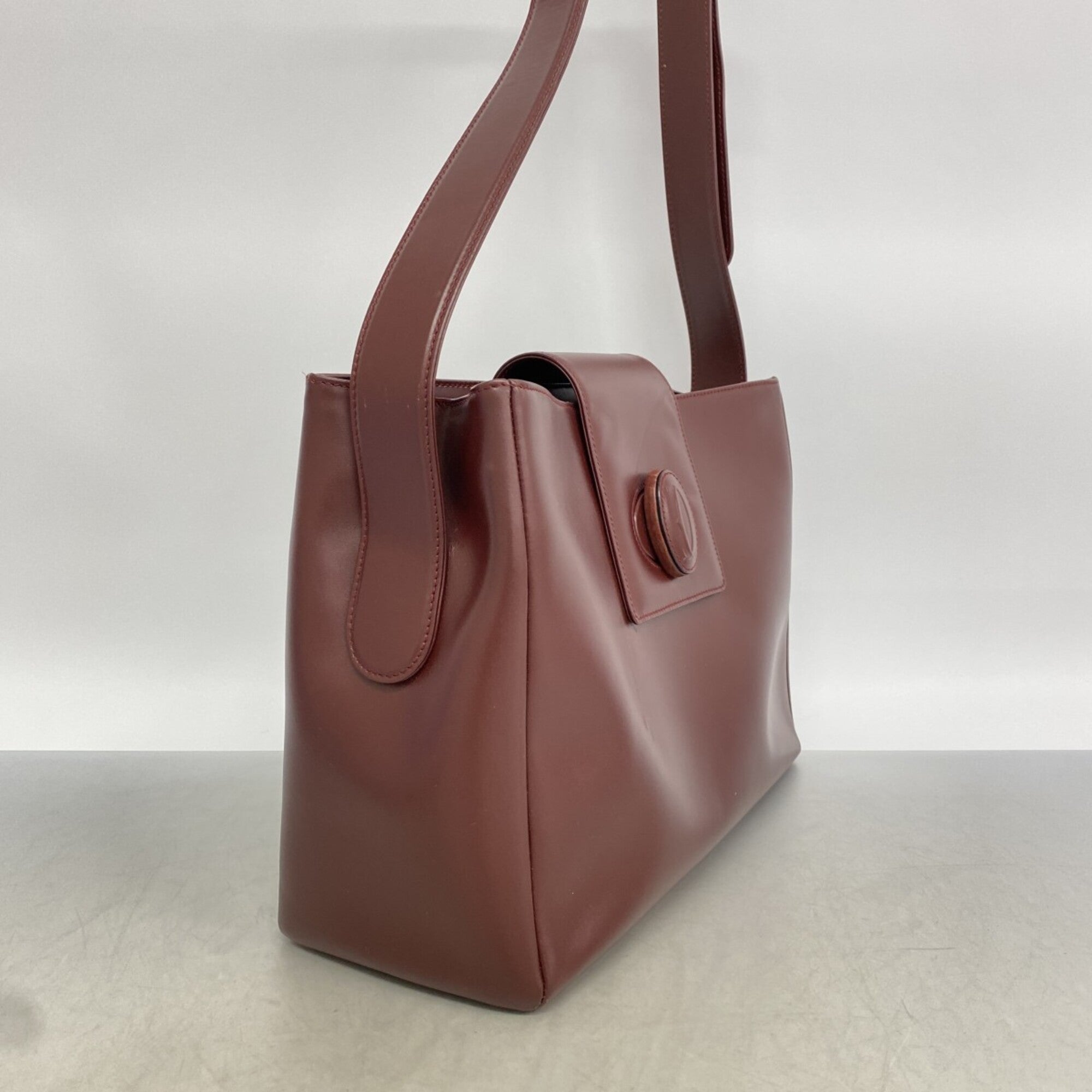 Cartier Bordeaux Leather Shoulder Bag (Pre-Owned)
