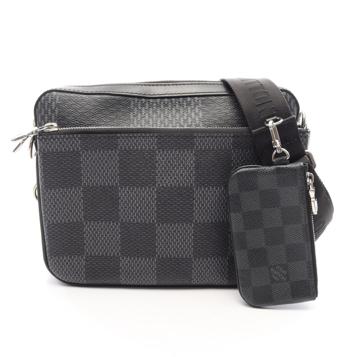Louis Vuitton Black Pvc Leather Handbag Pouch Shoulder Bag (Pre-Owned)