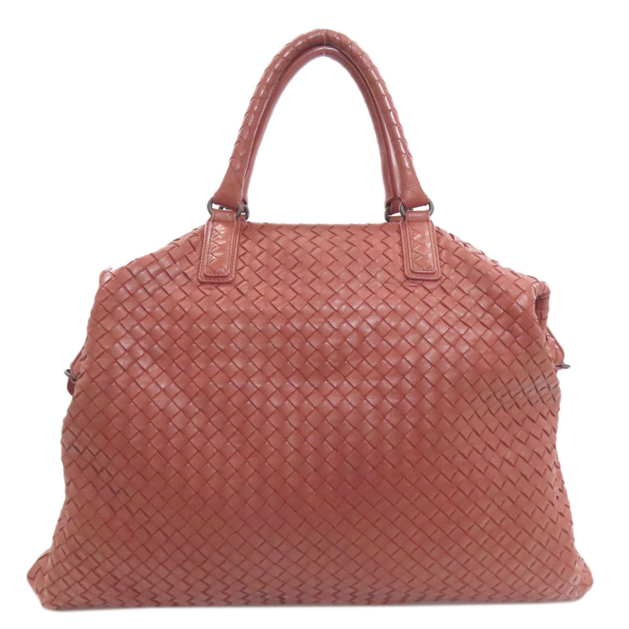 Bottega Veneta Brown Pink Leather Handbag (Pre-Owned)