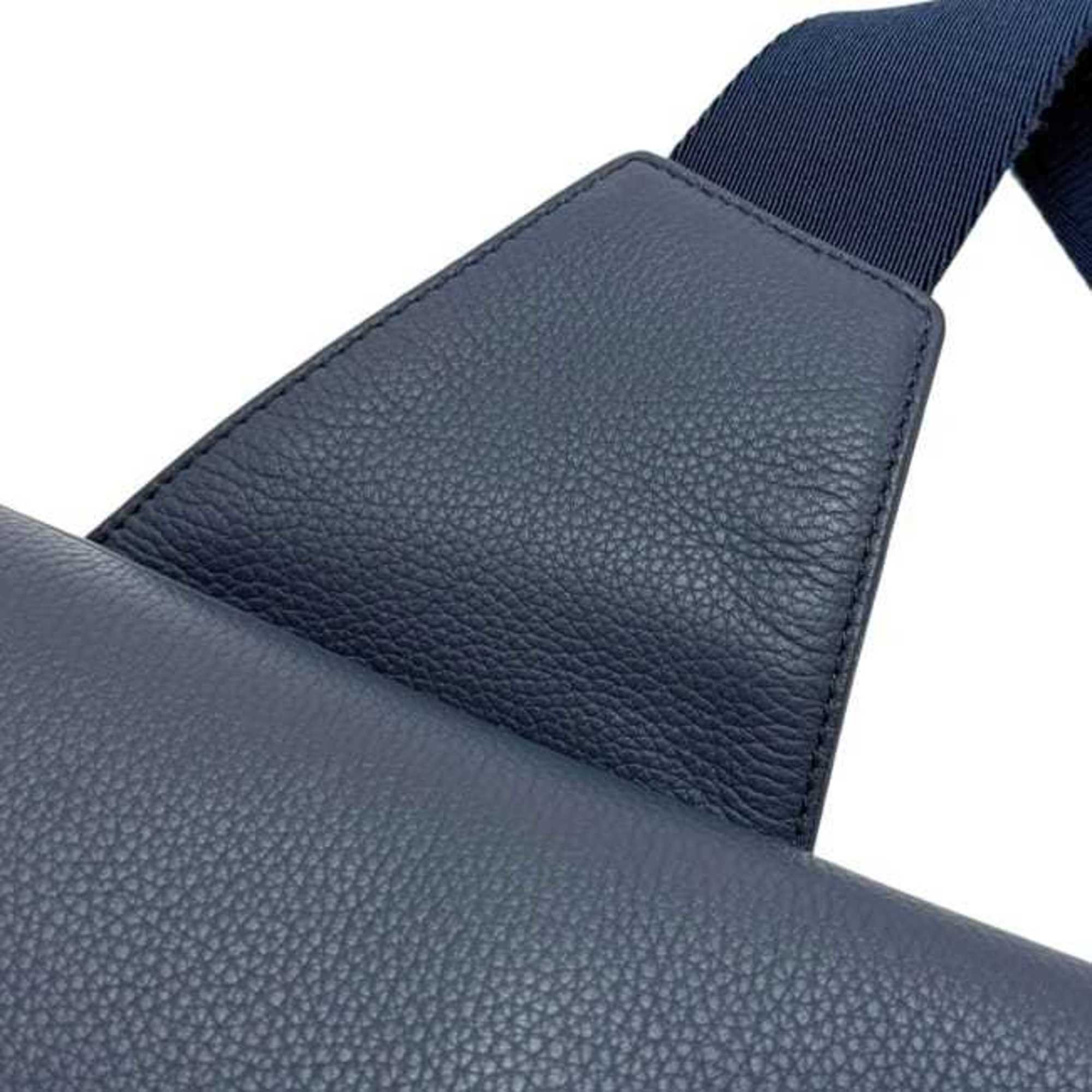 Christian Dior Blue Navy Leather Saddle Bag Shoulder Bag Sling Bag (Pre-Owned)
