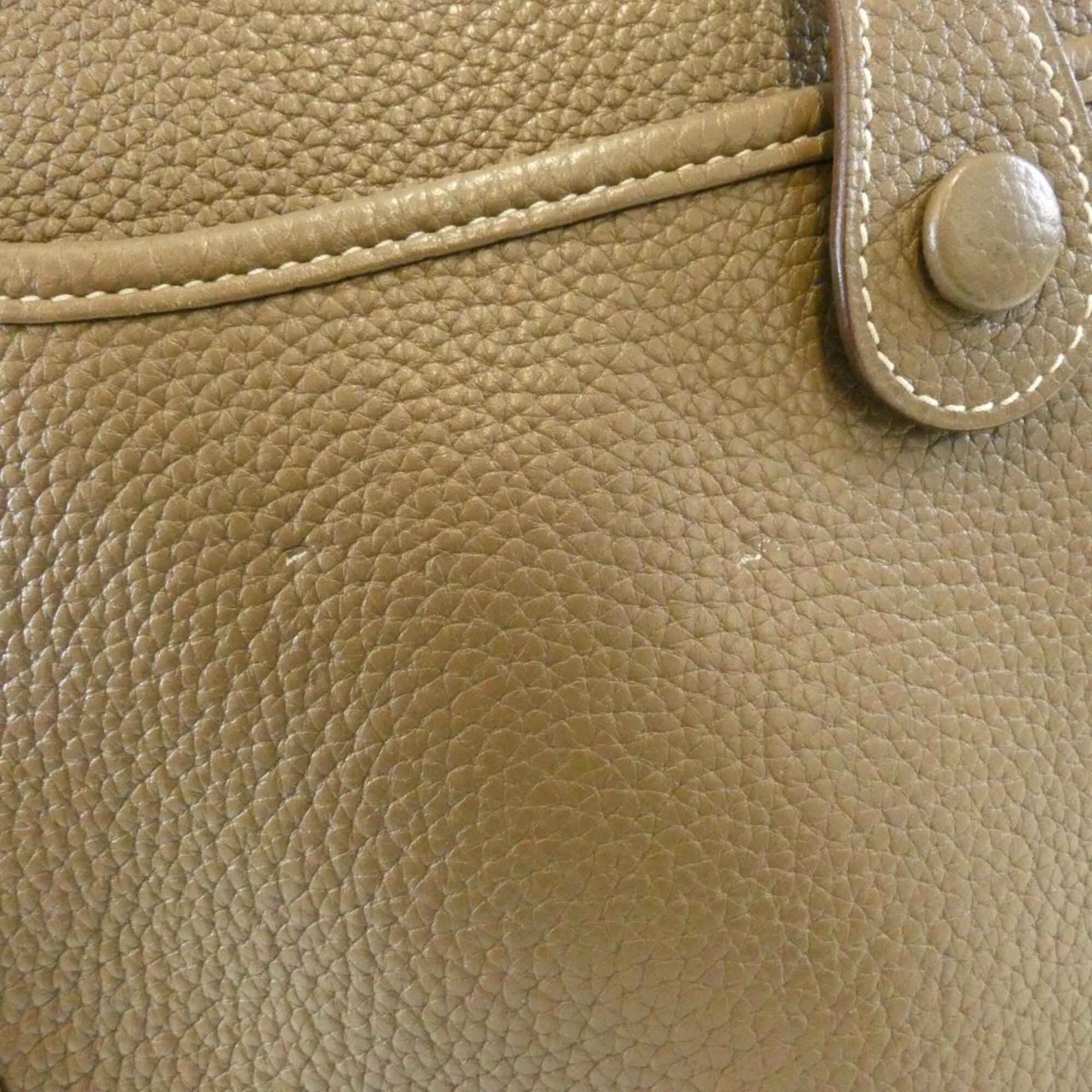 Hermes Etoupe Gray Taurillon Clemence Leather Shoulder Bag (Pre-Owned)