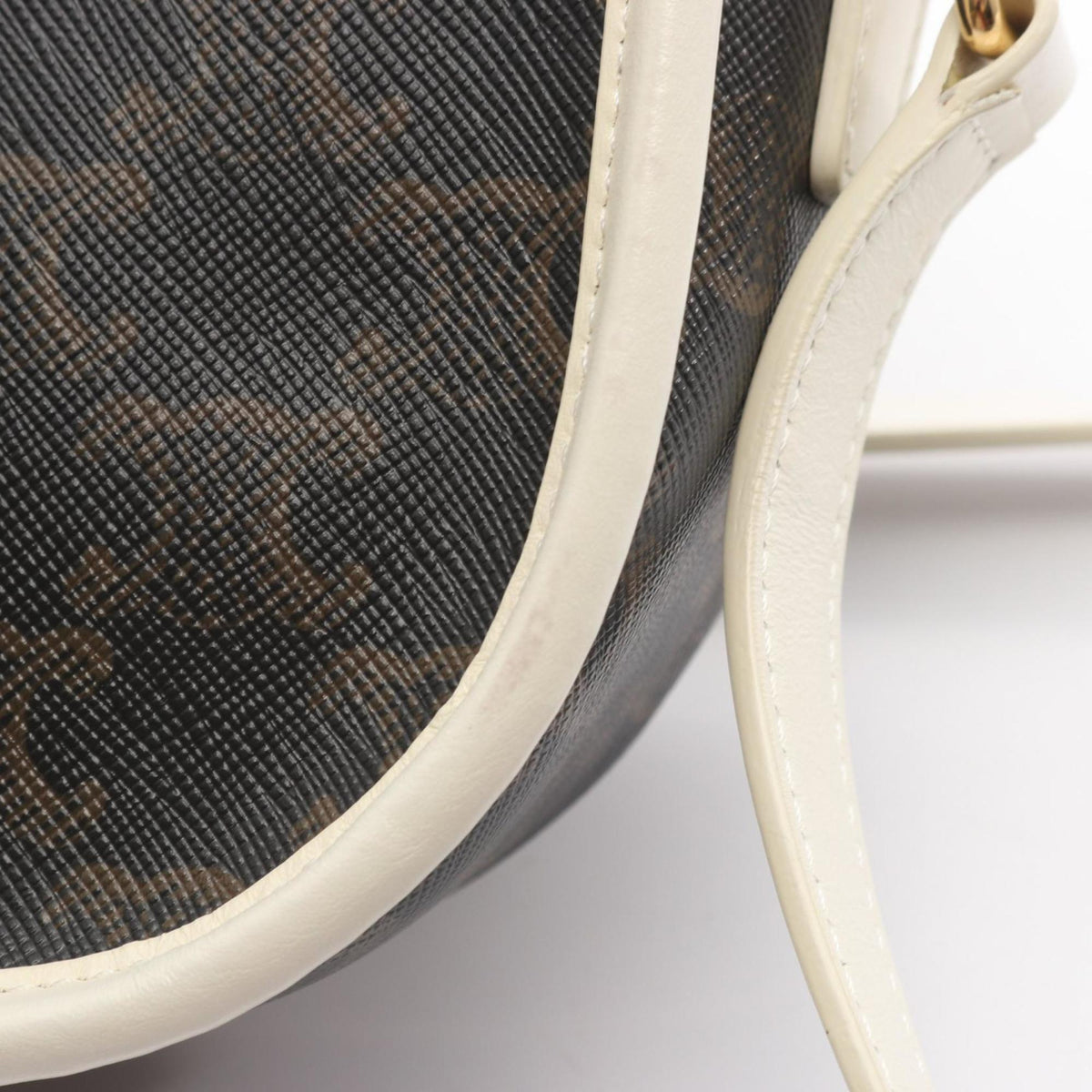 Celine Black Brown White Coated Canvas Pvc Leather Shoulder Bag (Pre-Owned)