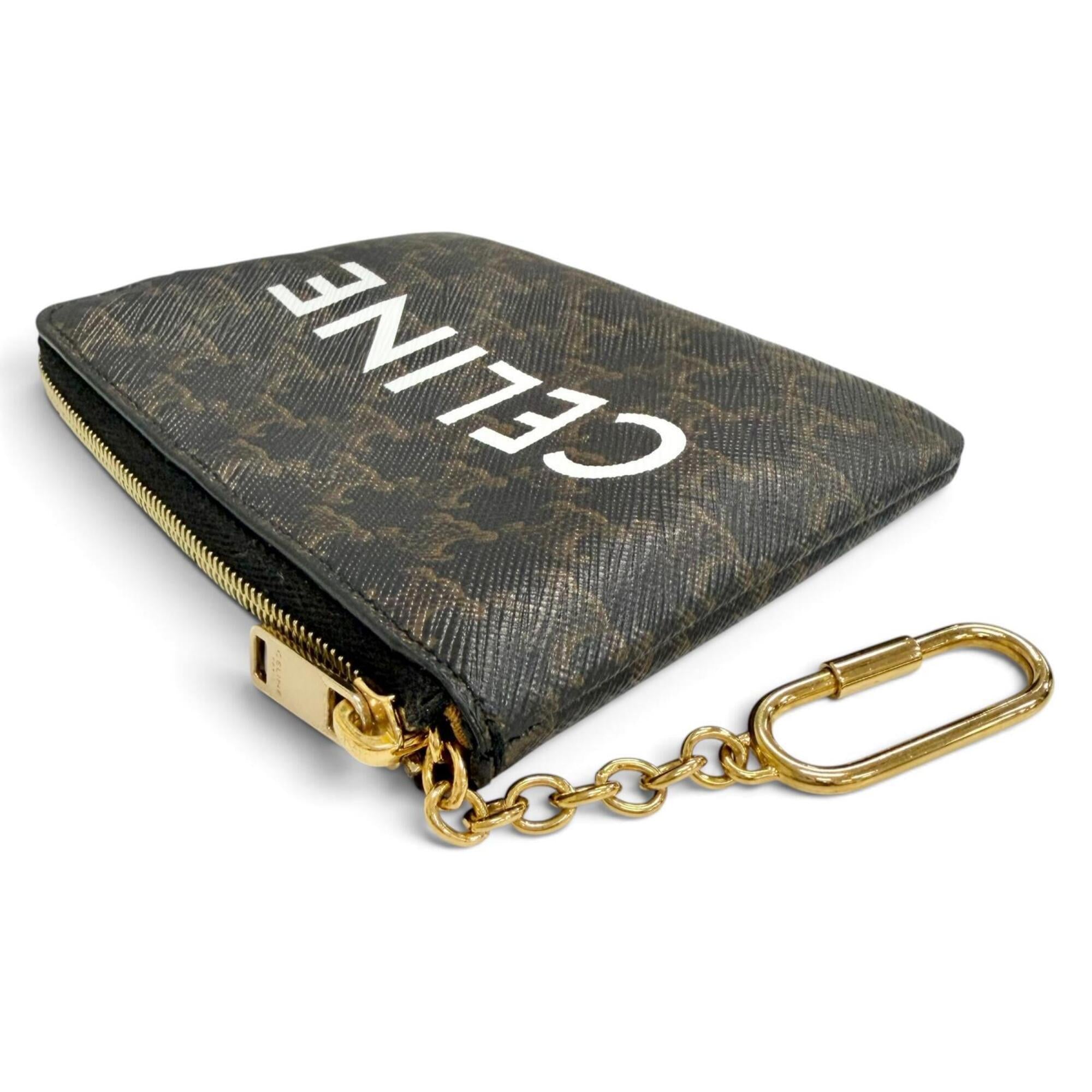 Celine Brown Canvas Coin Purse/Coin Case (Pre-Owned)