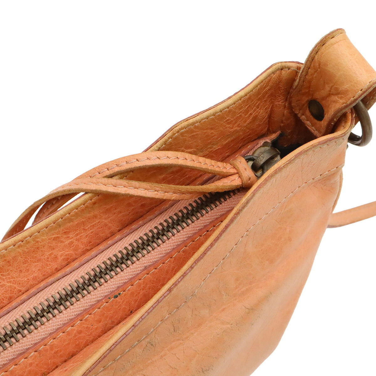 Balenciaga Hip Salmon Pink Leather Clutch Bag Pochette Shoulder Bag (Pre-Owned)