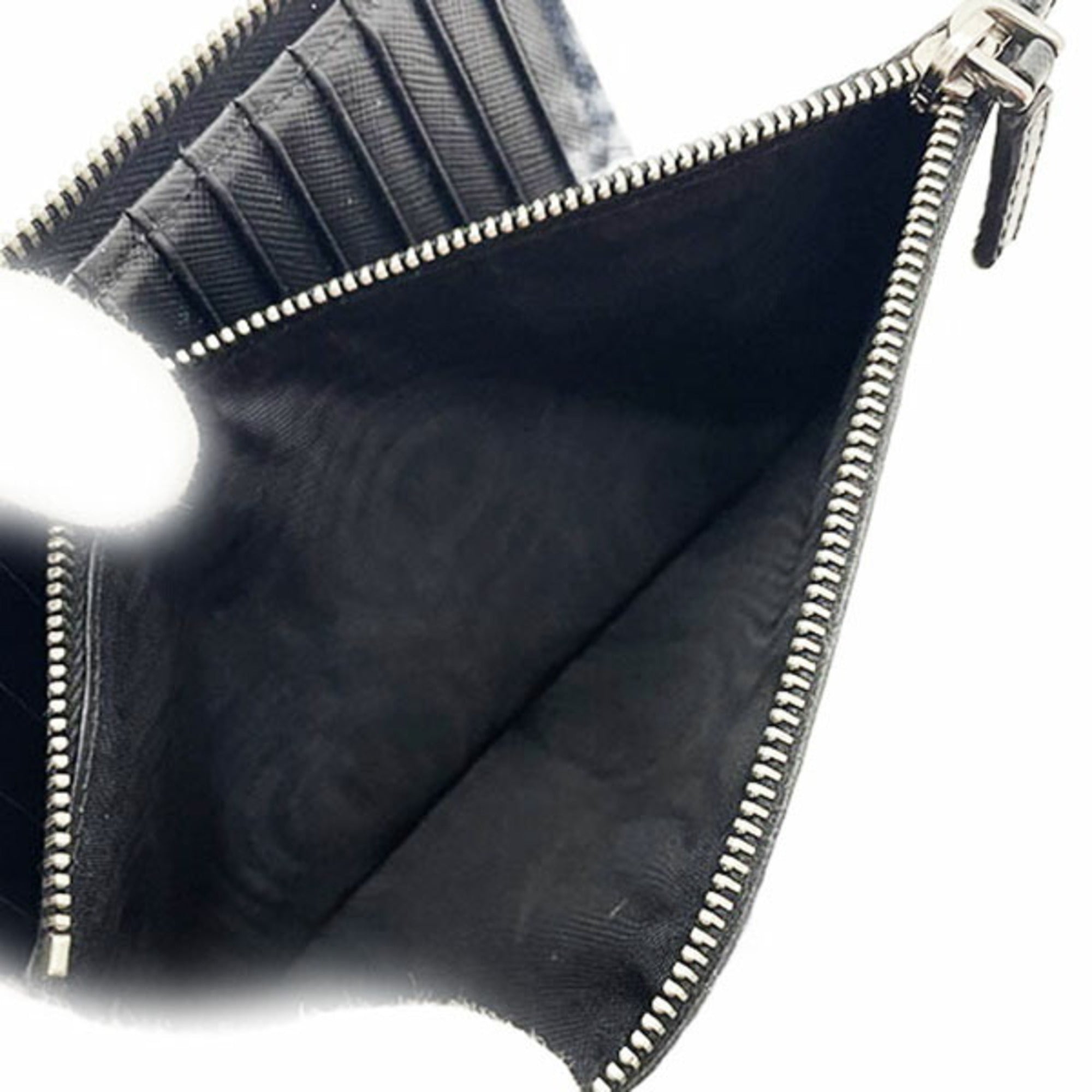 Prada Black Leather Long Wallet (Bi-Fold) (Pre-Owned)