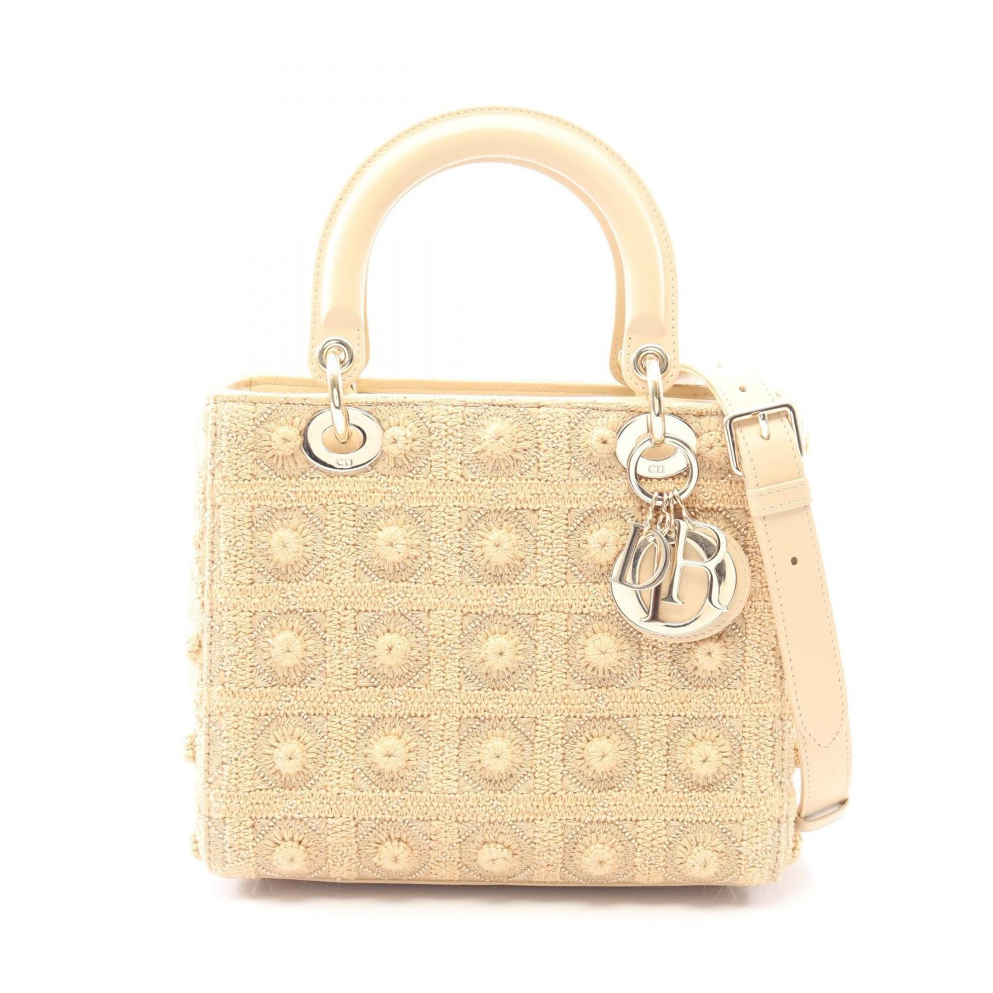 Christian Dior Beige Canvas Leather Handbag (Pre-Owned)