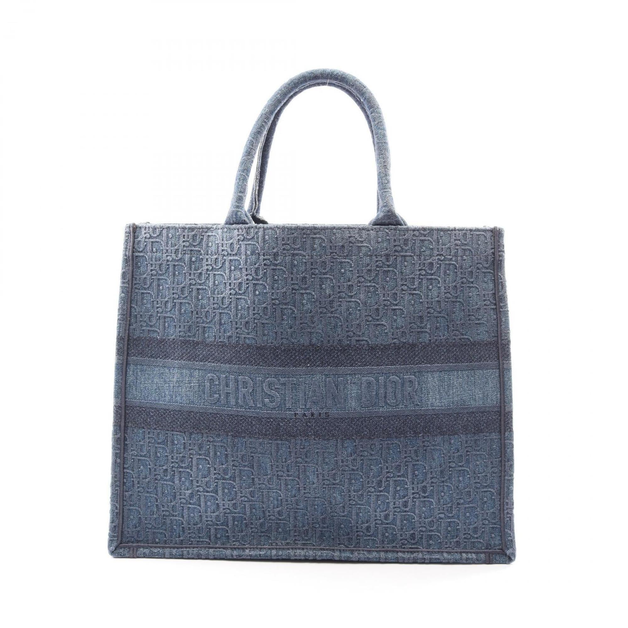 Christian Dior Navy Denim Handbag Tote Bag (Pre-Owned)