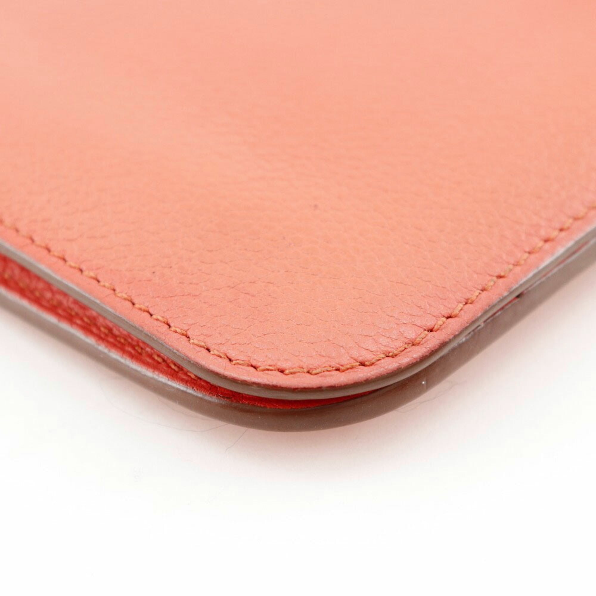 Hermes Pink Chevre Leather Long Wallet (Bi-Fold) (Pre-Owned)