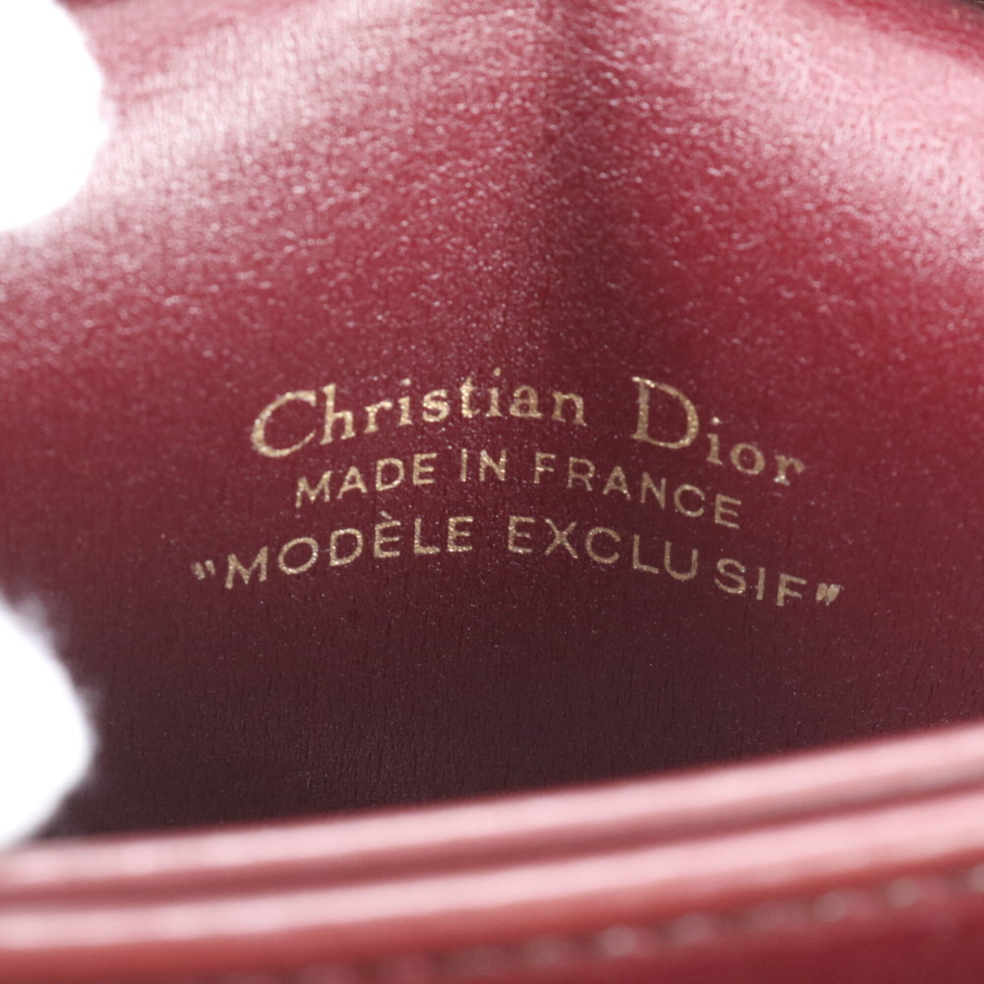 Christian Dior Red Color Wine Leather Canvas Shoulder Bag (Pre-Owned)