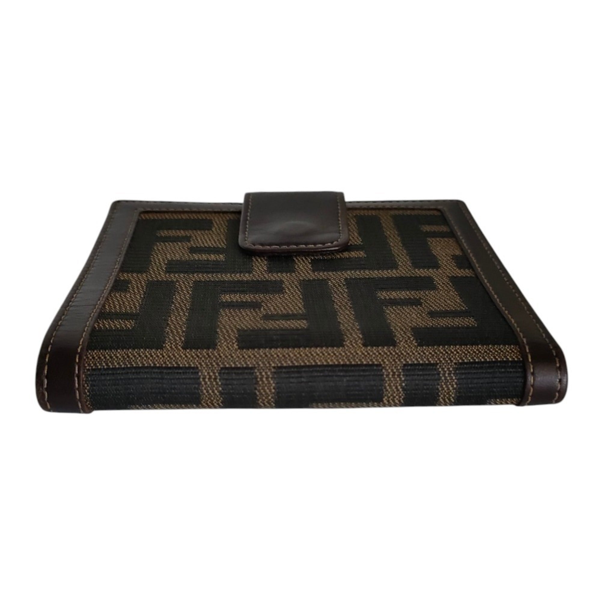Fendi Zucca Brown Canvas Leather Wallet (Bi-Fold) (Pre-Owned)