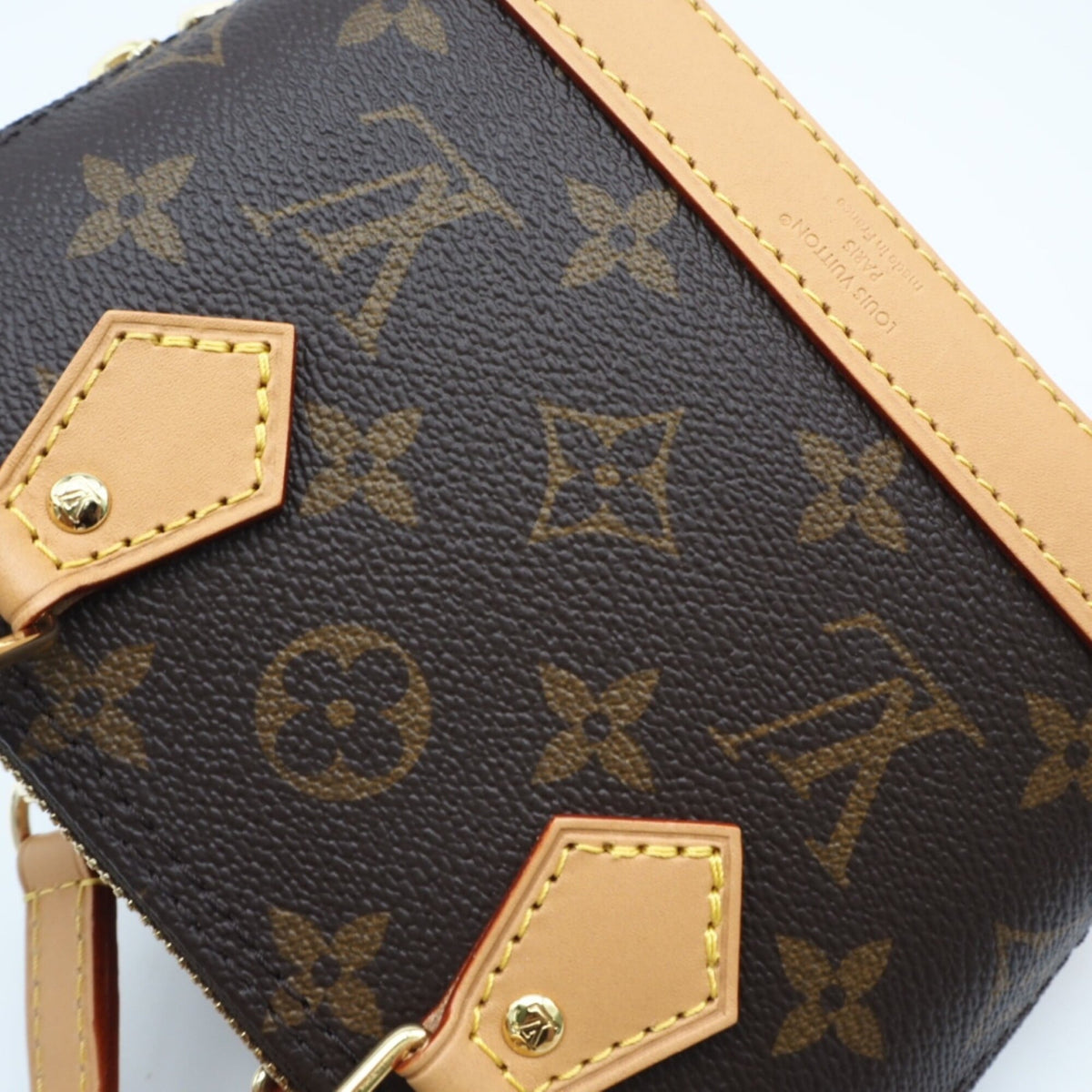 Louis Vuitton Monogram Beige Brown Coated Canvas Leather Shoulder Bag (Pre-Owned)