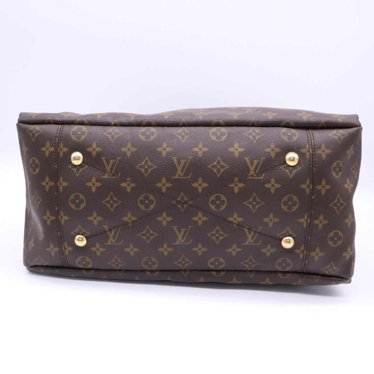 Louis Vuitton Beige Brown Coated Canvas Leather Handbag (Pre-Owned)