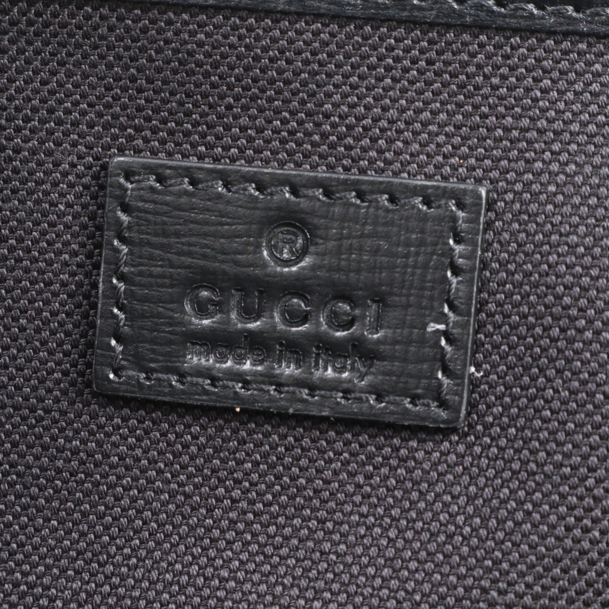 Gucci Black Leather Coated Canvas Handbag Pouch (Pre-Owned)