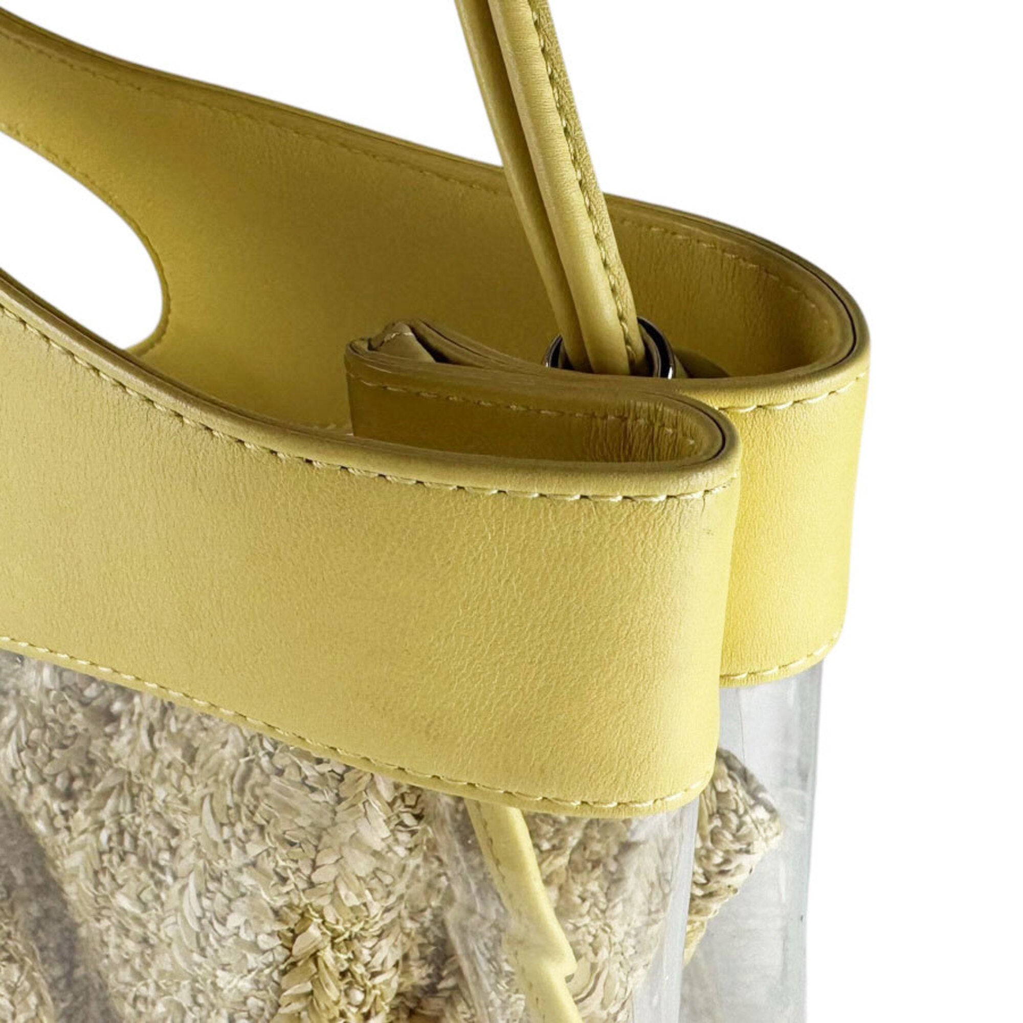 Chanel Yellow Leather Vinyl Handbag Shoulder Bag (Pre-Owned)