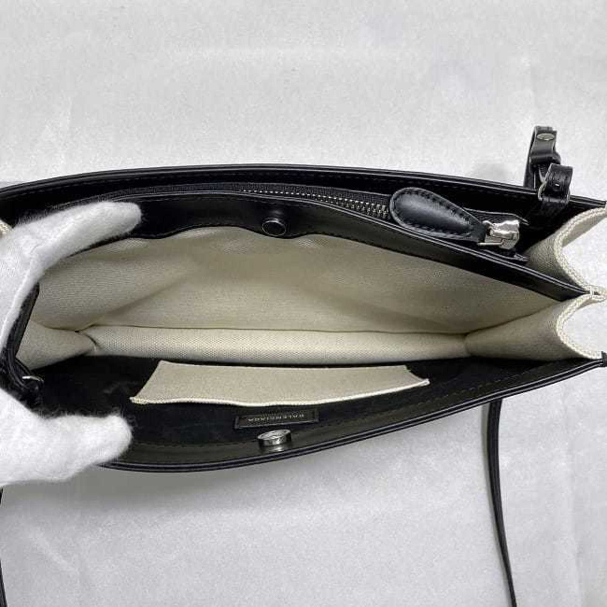 Balenciaga Black White Canvas Shoulder Bag (Pre-Owned)