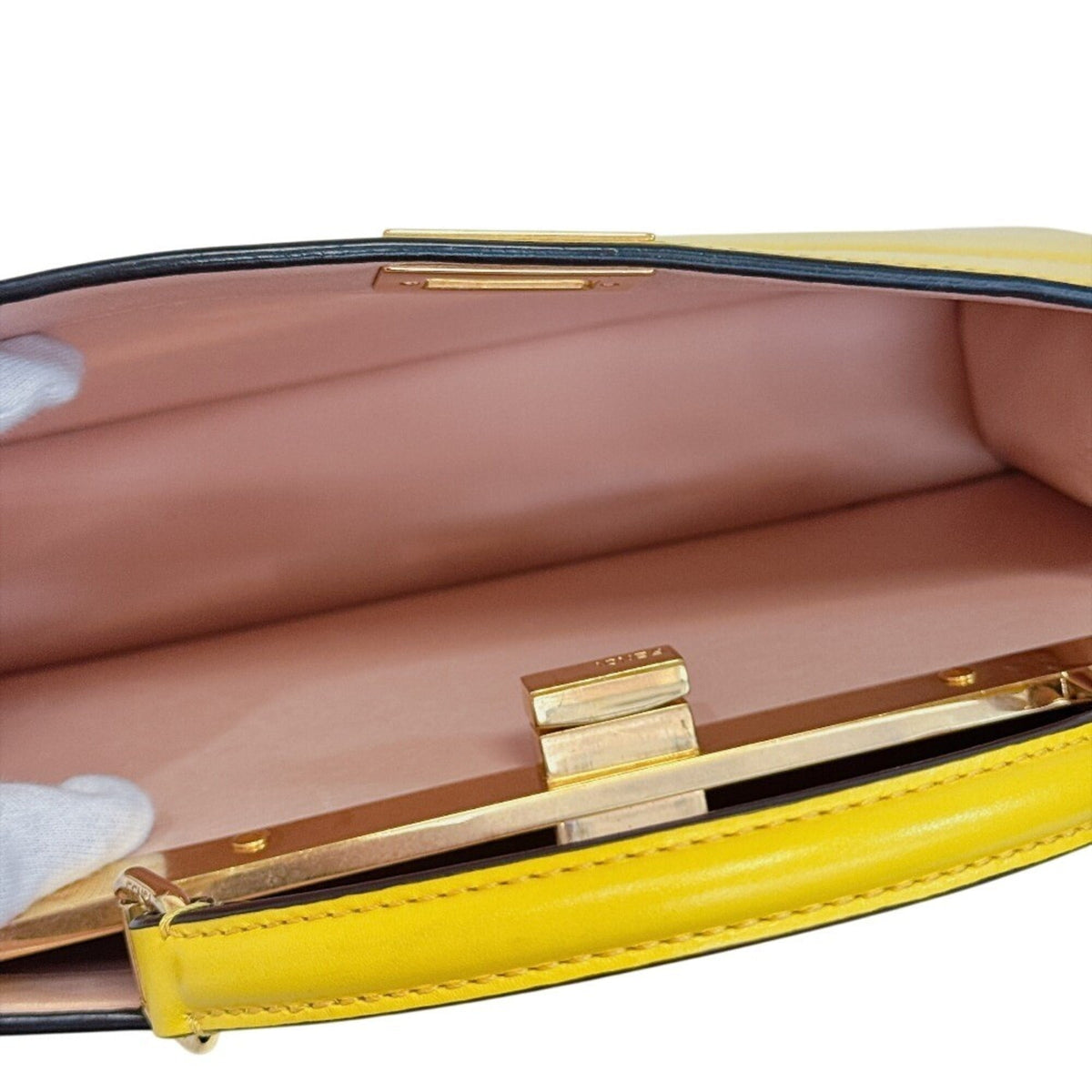 Fendi Peekaboo Yellow Leather Handbag (Pre-Owned)