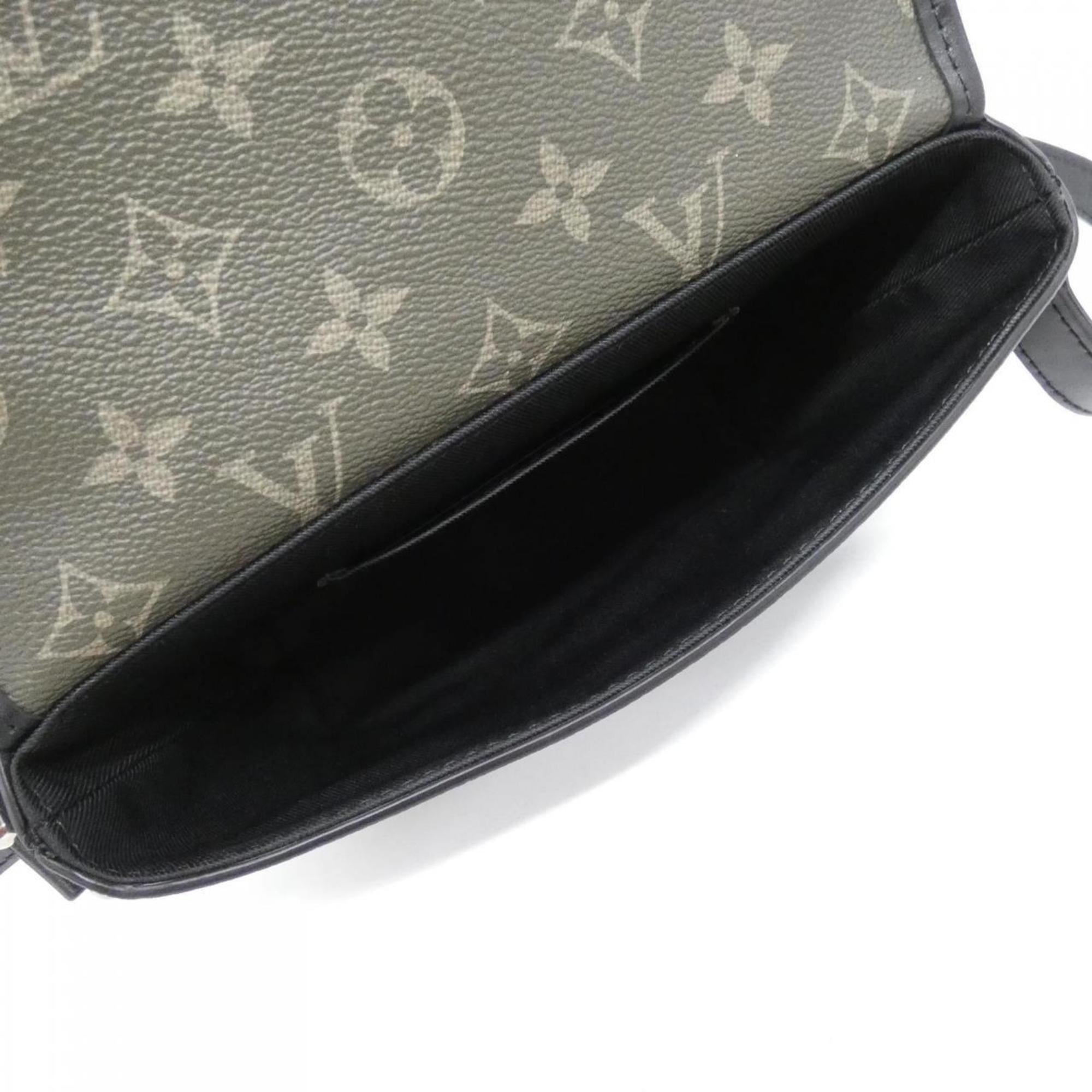 Louis Vuitton Black Khaki Monogram Leather Shoulder Bag (Pre-Owned)