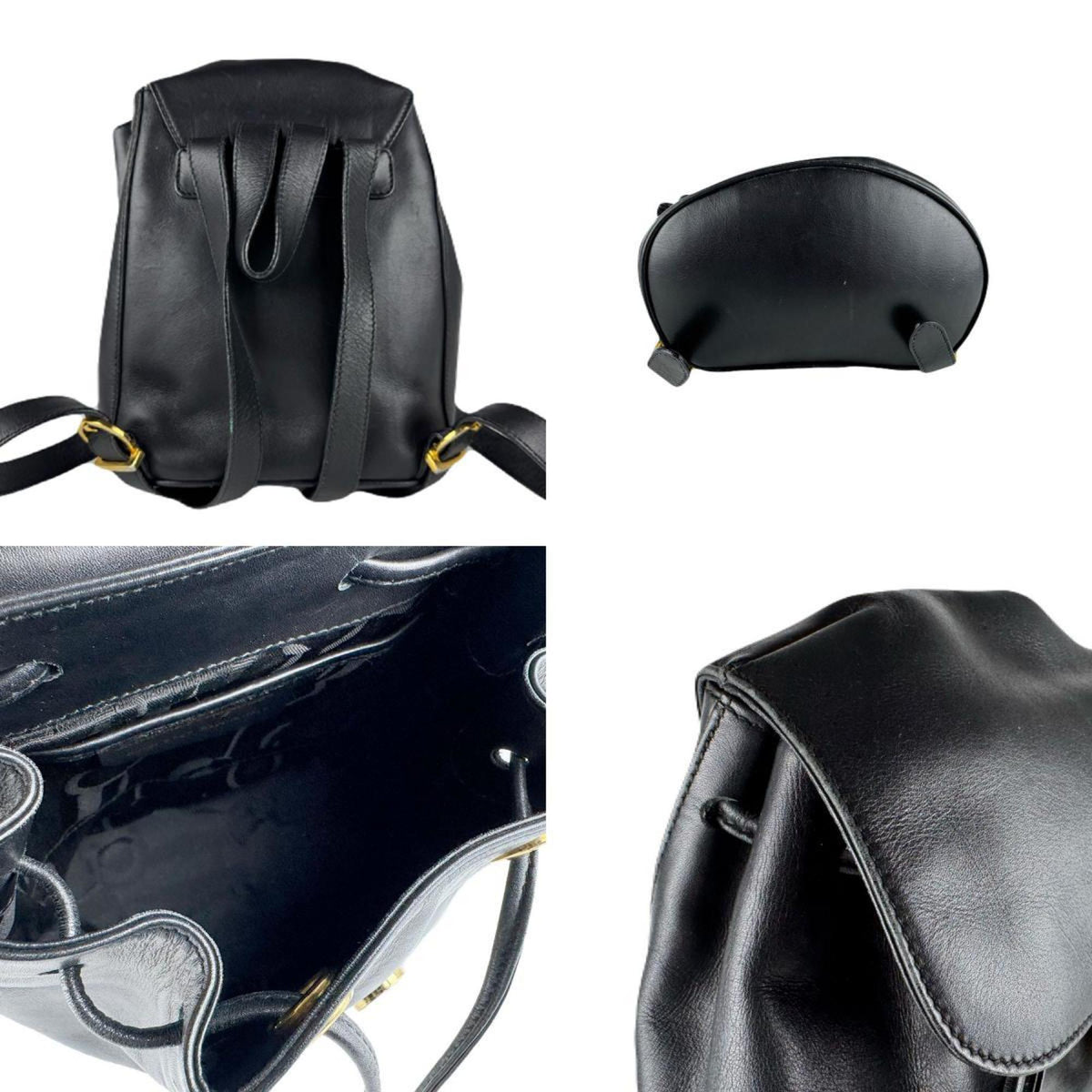 Salvatore Ferragamo Black Leather Backpack (Pre-Owned)