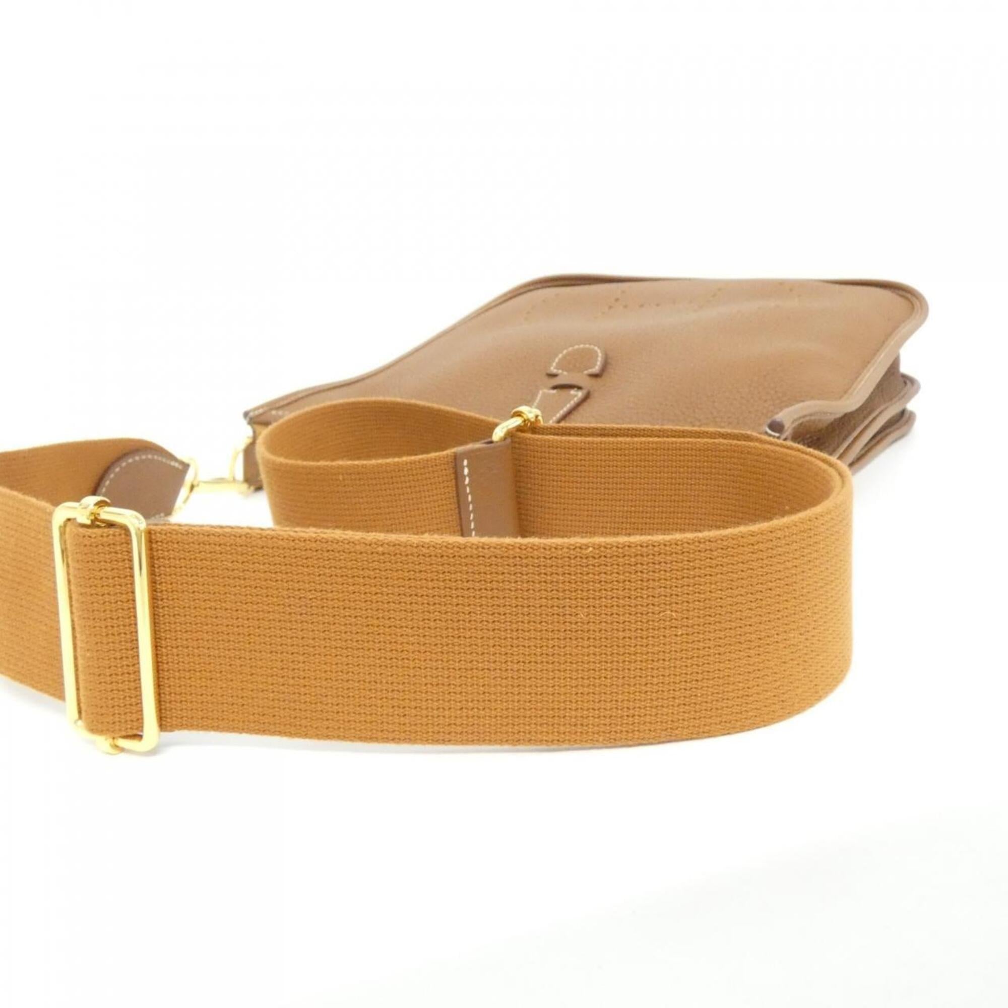 Hermes Brown Gold Brown Taurillon Clemence Leather Shoulder Bag (Pre-Owned)