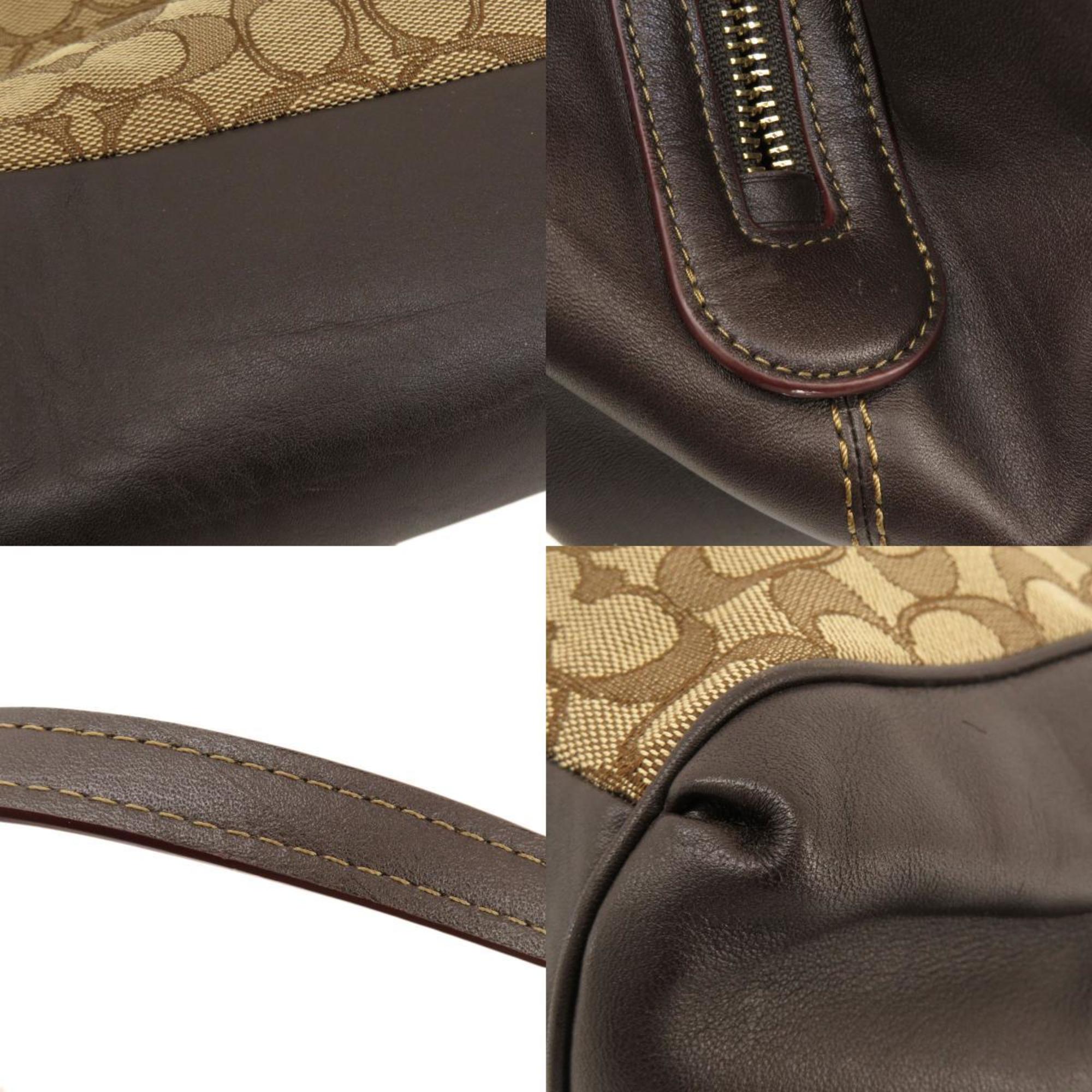 Coach Signature Brown Signature Line Tote Bag (Pre-Owned)