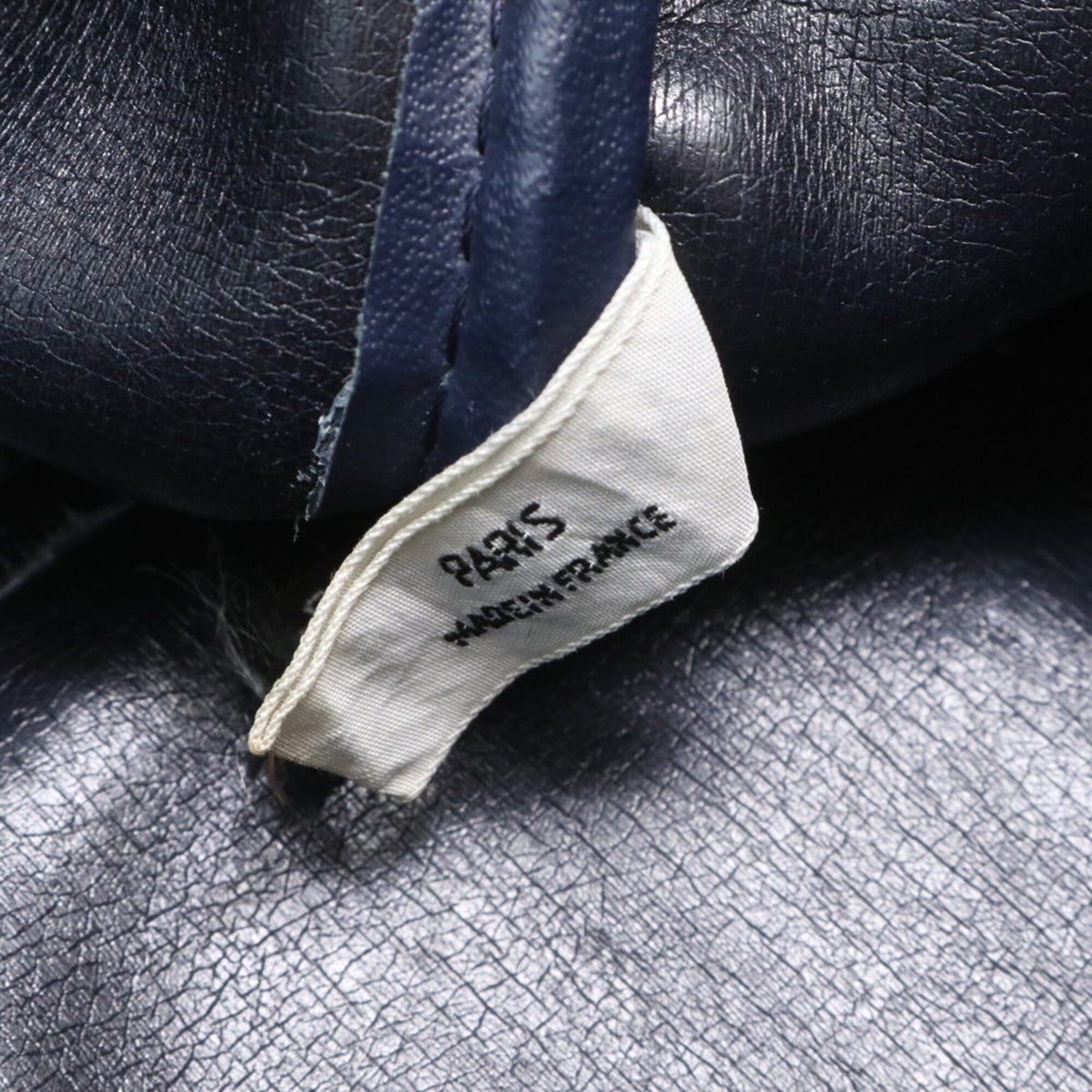 Christian Dior Navy Leather Canvas Boston Bag Tote Bag (Pre-Owned)