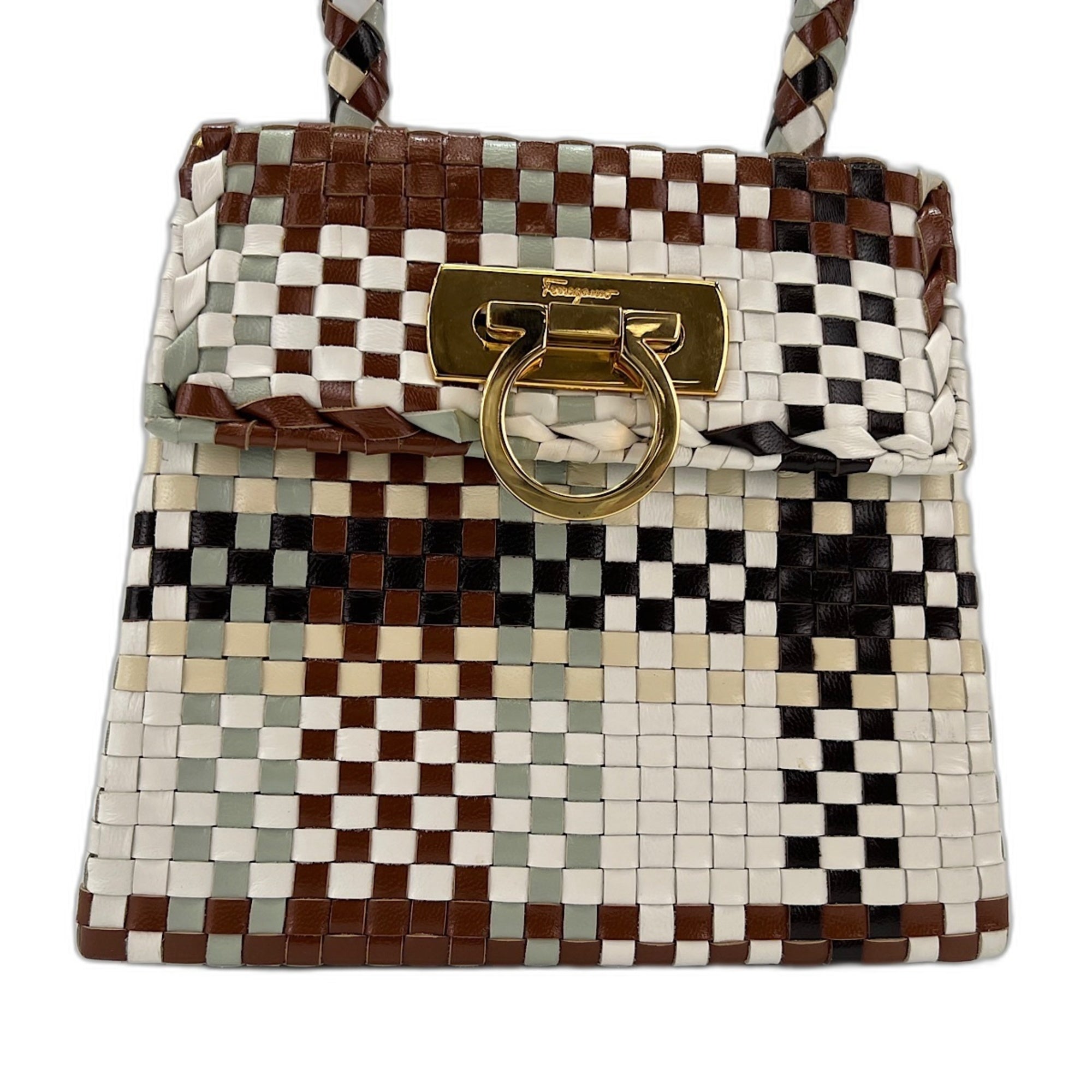 Salvatore Ferragamo Gancini Multi-Color Leather Handbag (Pre-Owned)