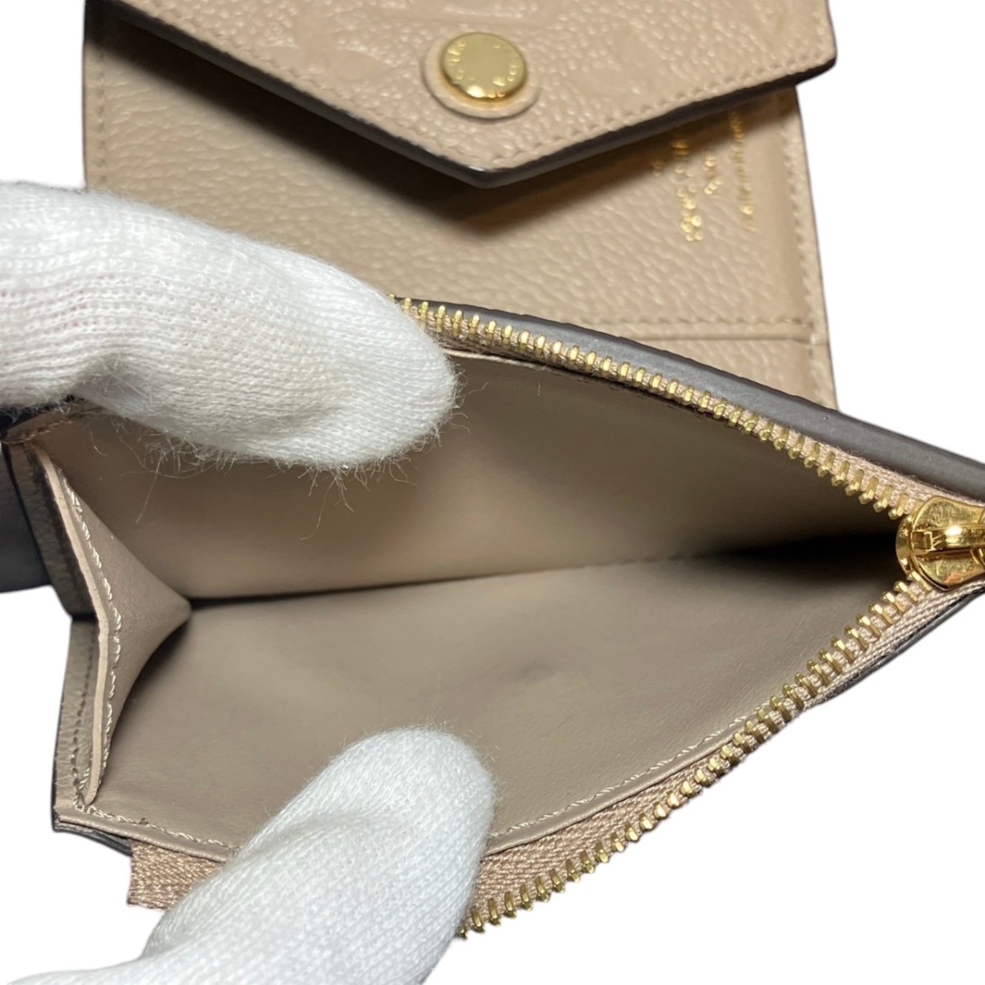 Louis Vuitton Tourterelle Leather Wallet (Tri-Fold) (Pre-Owned)