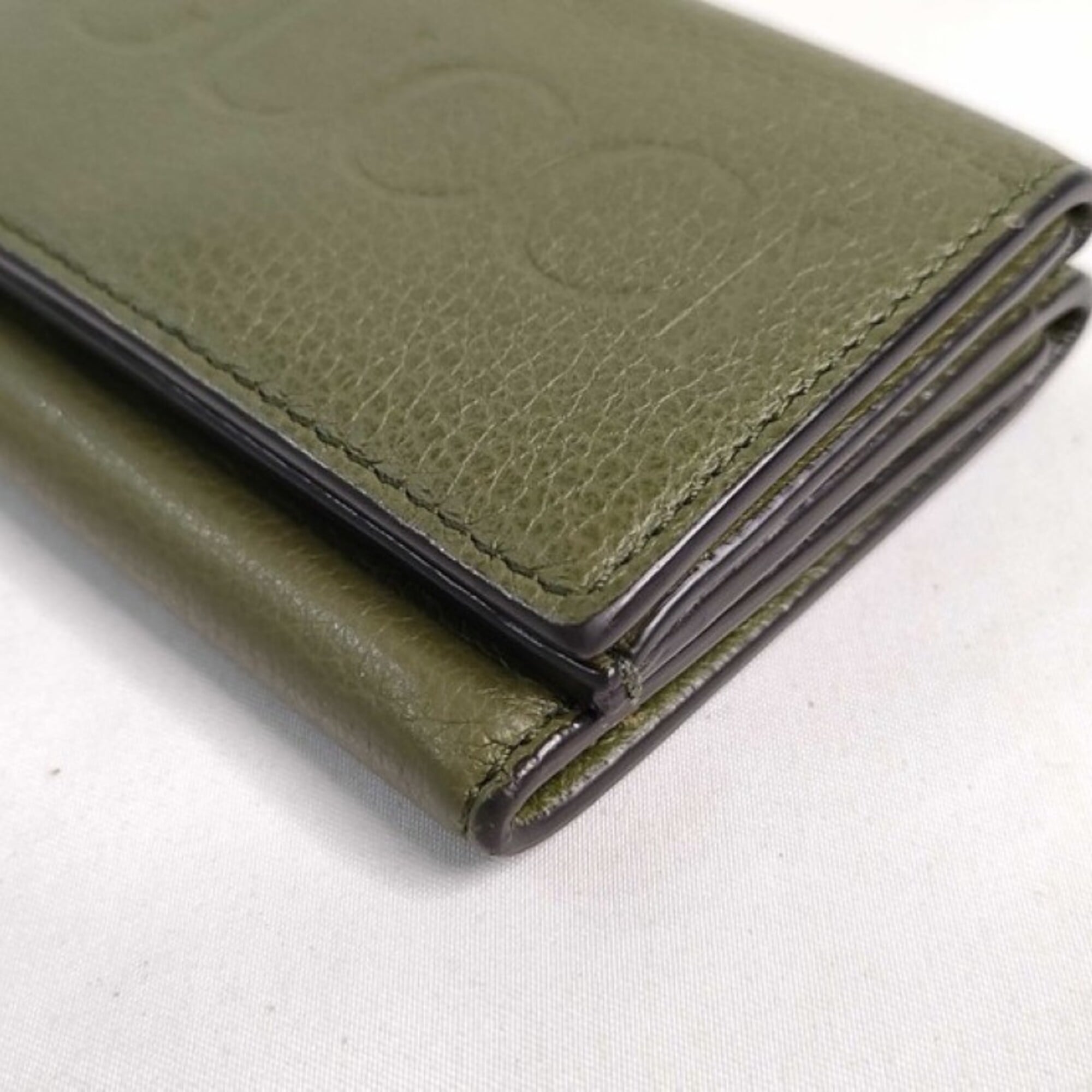 Gucci Green Leather Wallet (Tri-Fold) (Pre-Owned)
