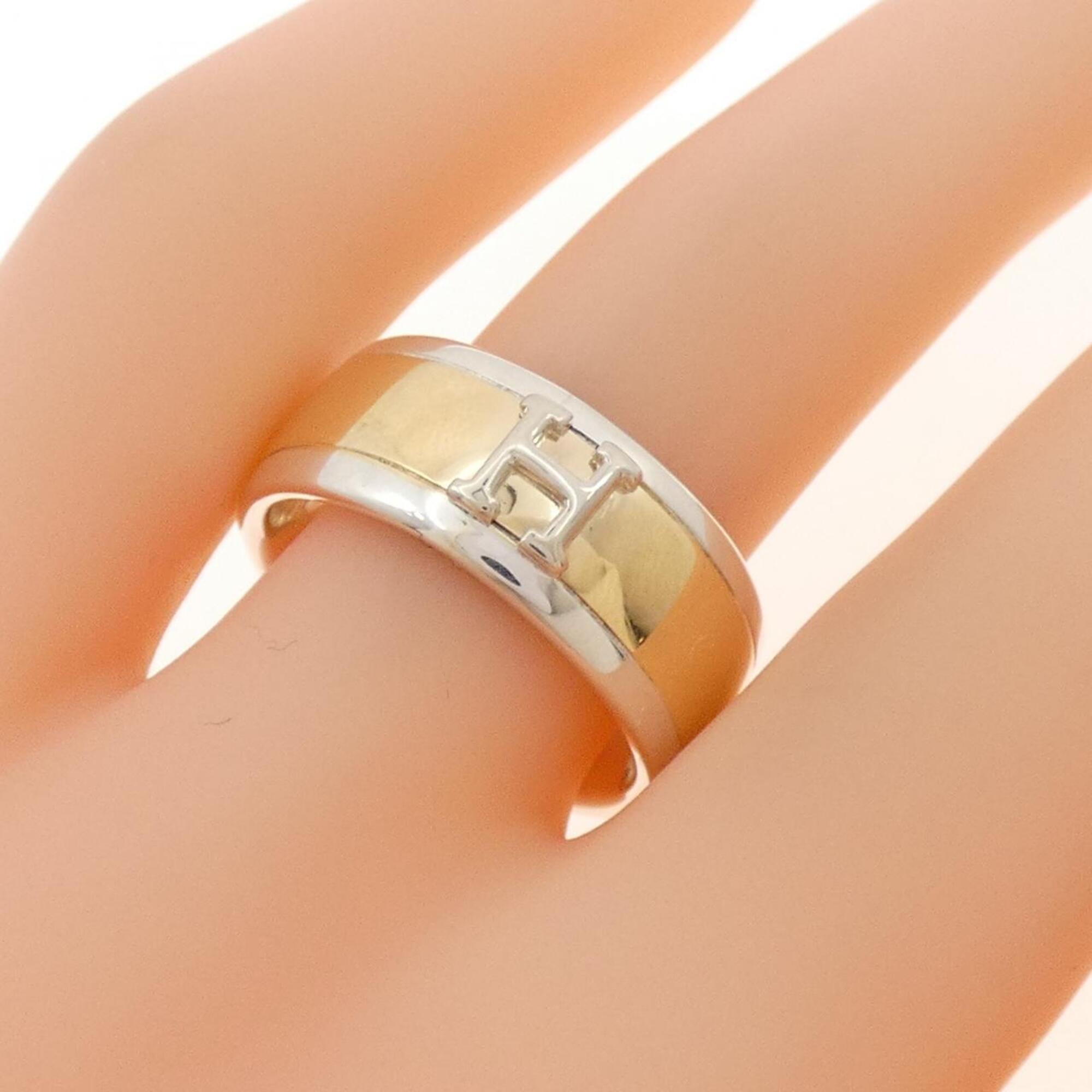 Hermes Silver Yellow Gold Yellow Gold (18K) Silver 925 Band Ring (Pre-Owned)