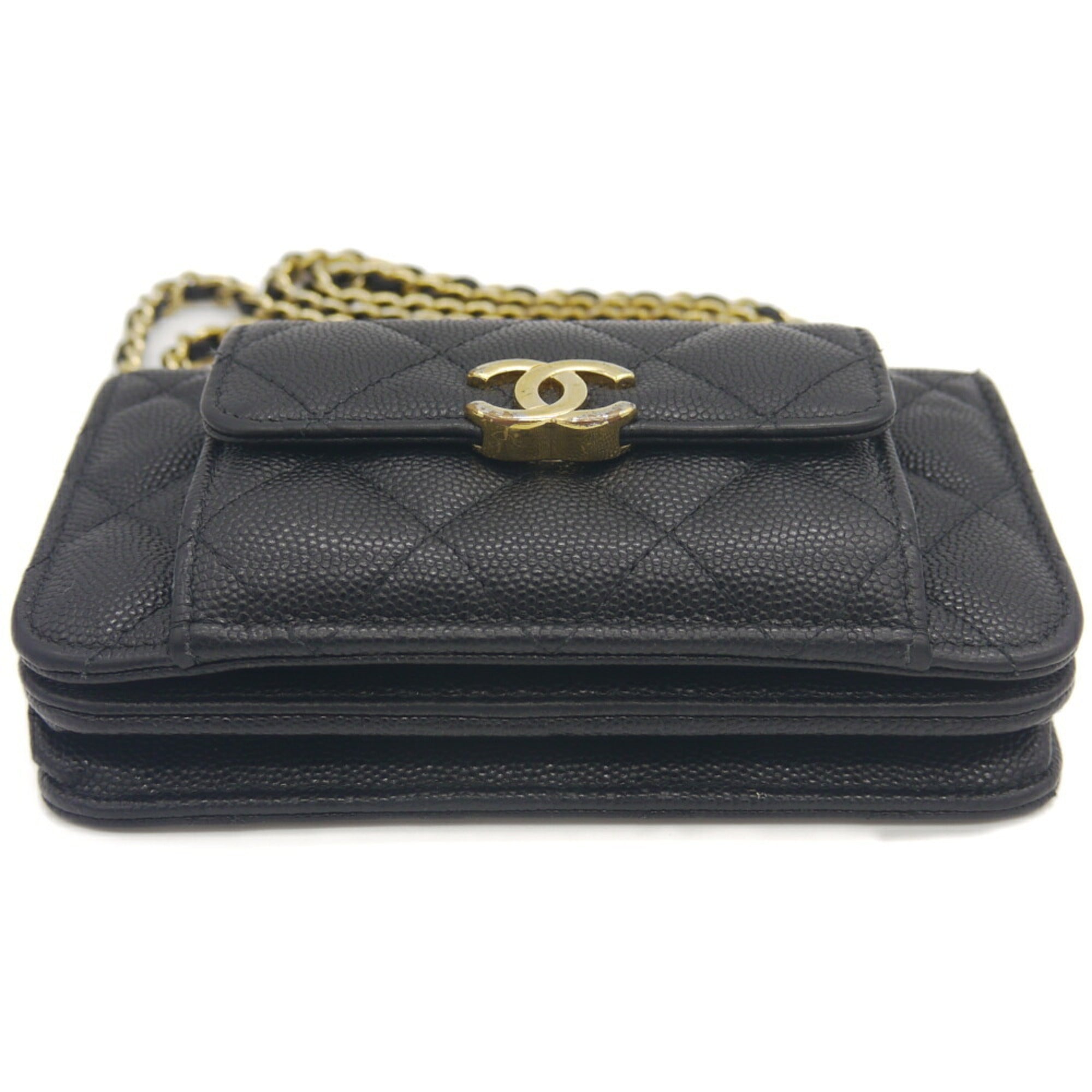 Chanel Black Grained Calfskin Shoulder Bag (Pre-Owned)