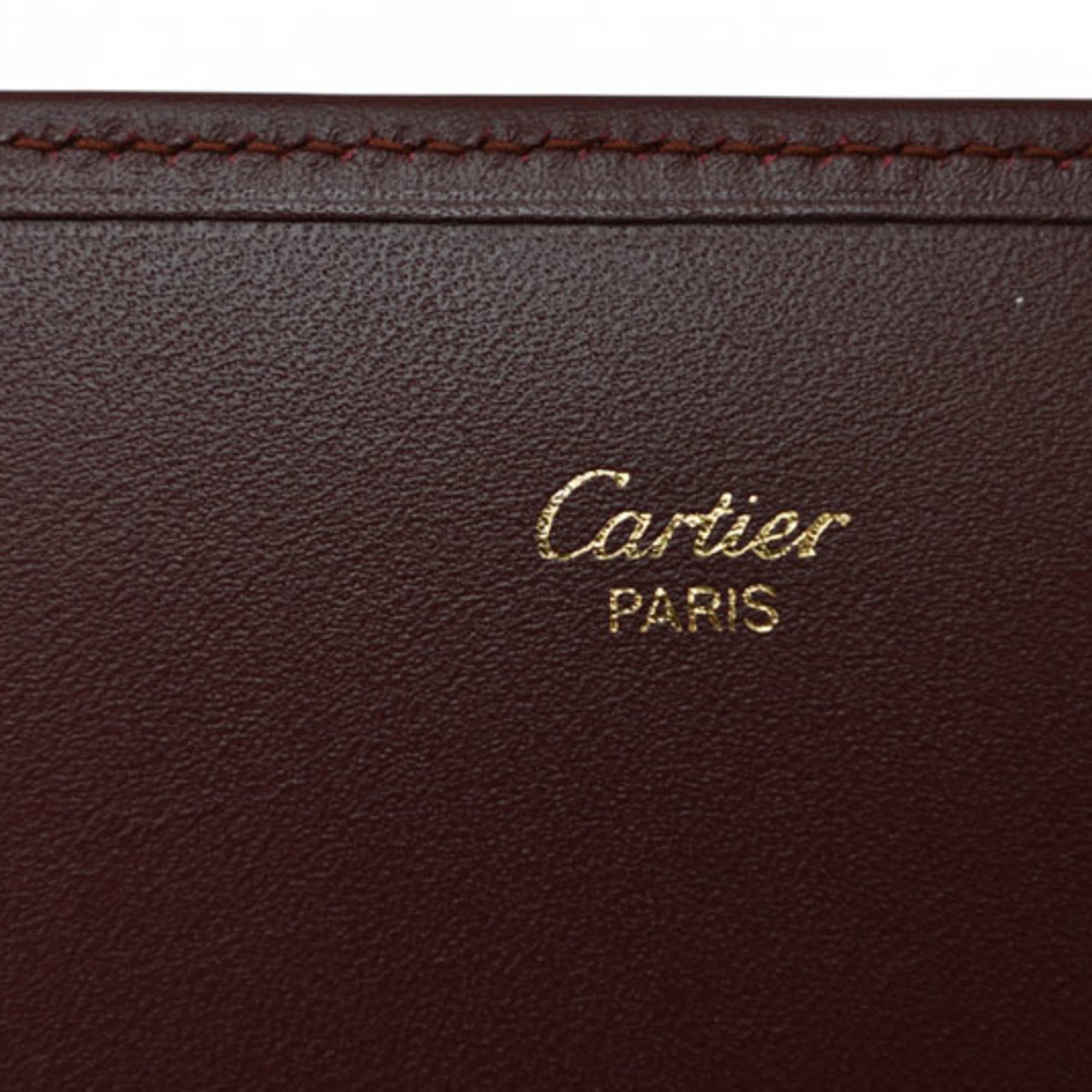 Cartier Must Bordeaux Leather Long Wallet (Bi-Fold) (Pre-Owned)