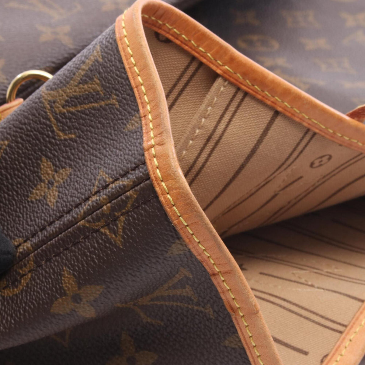 Louis Vuitton Brown Coated Canvas Monogram Leather Handbag Tote Bag (Pre-Owned)