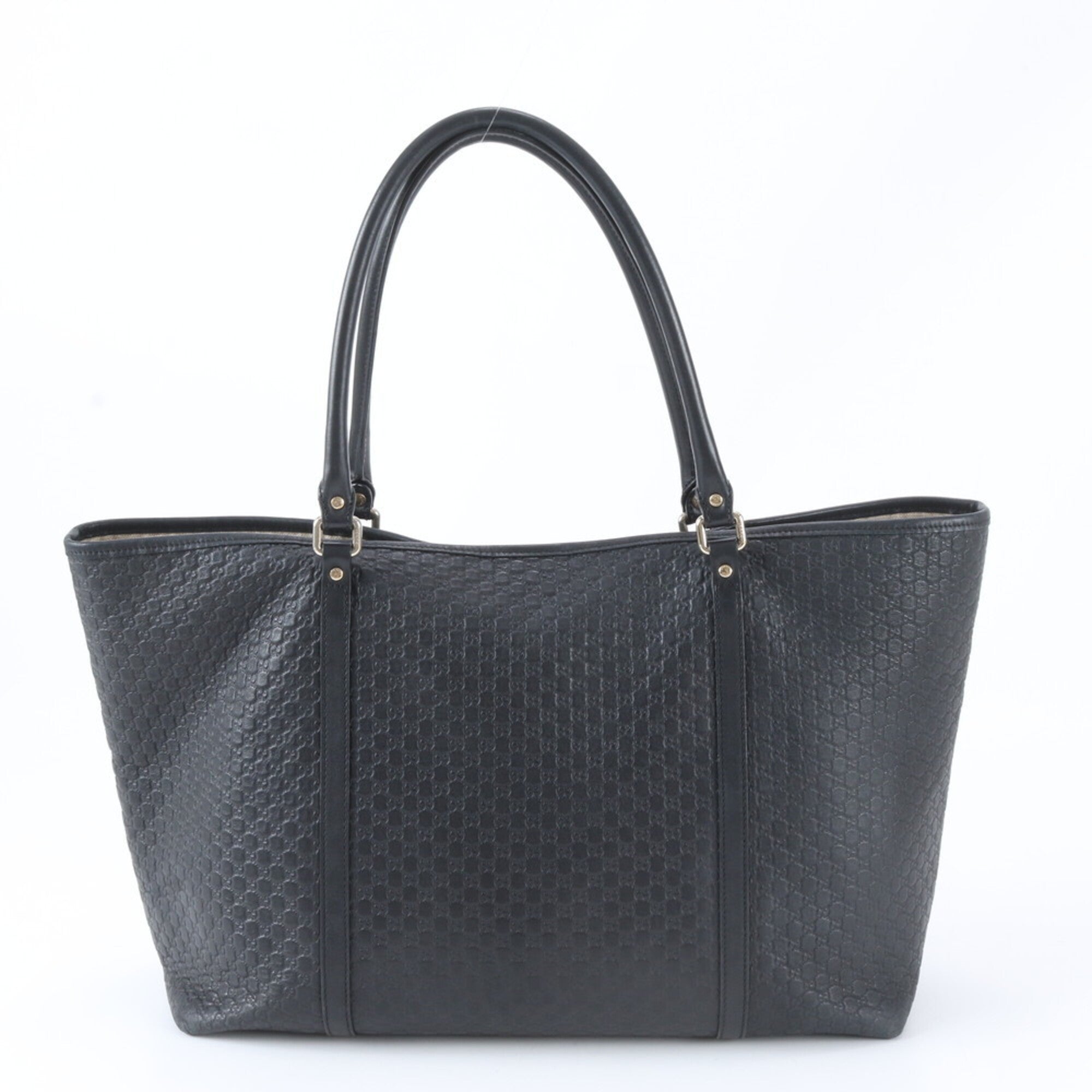 Gucci Microguccissima Black Leather Shoulder Bag Tote Bag (Pre-Owned)