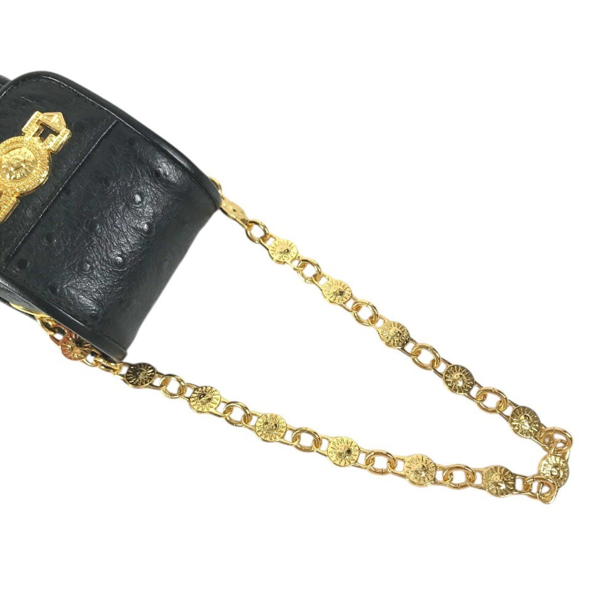 Versace Black Leather Handbag Pouch (Pre-Owned)