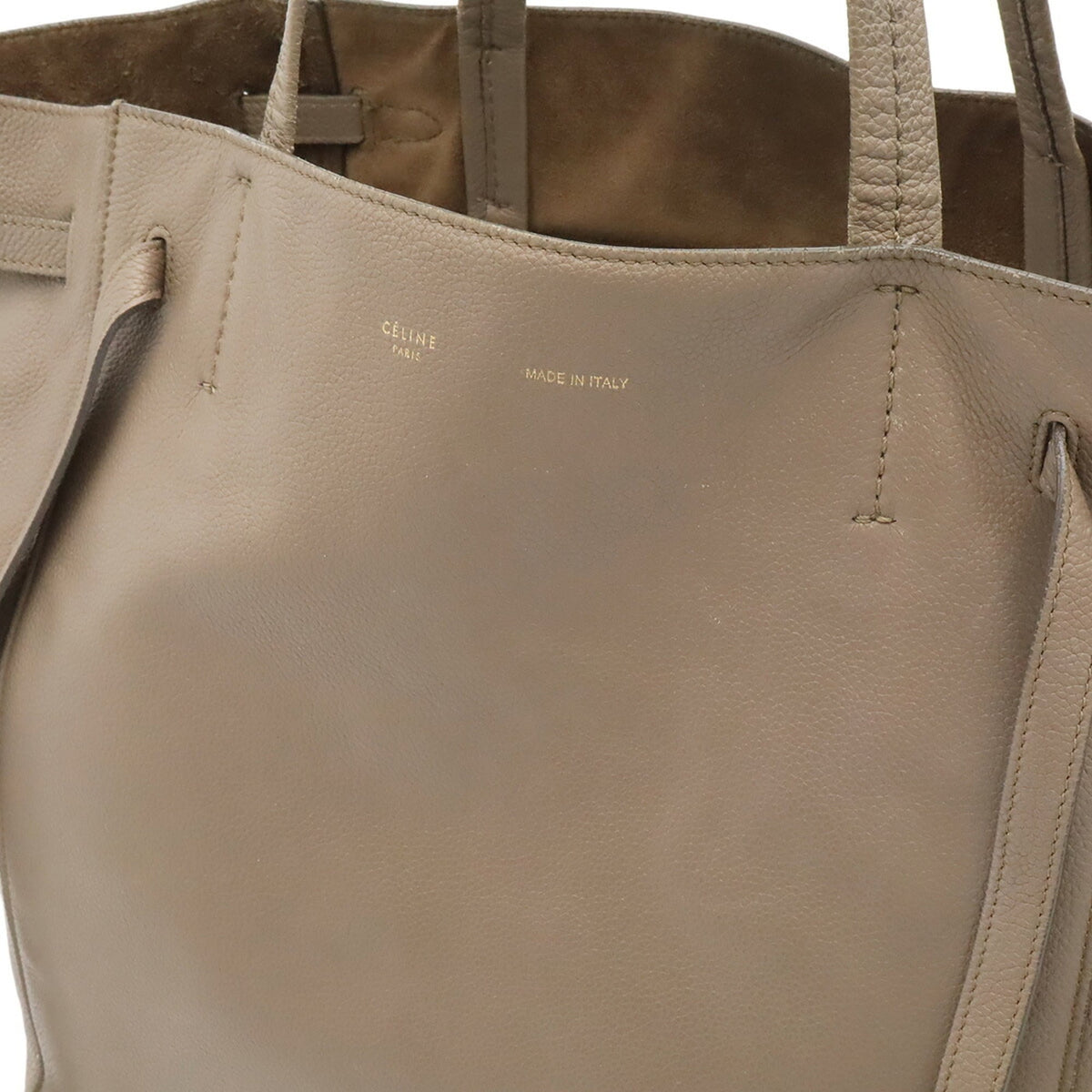 Celine Grayish Leather Shoulder Bag Tote Bag (Pre-Owned)