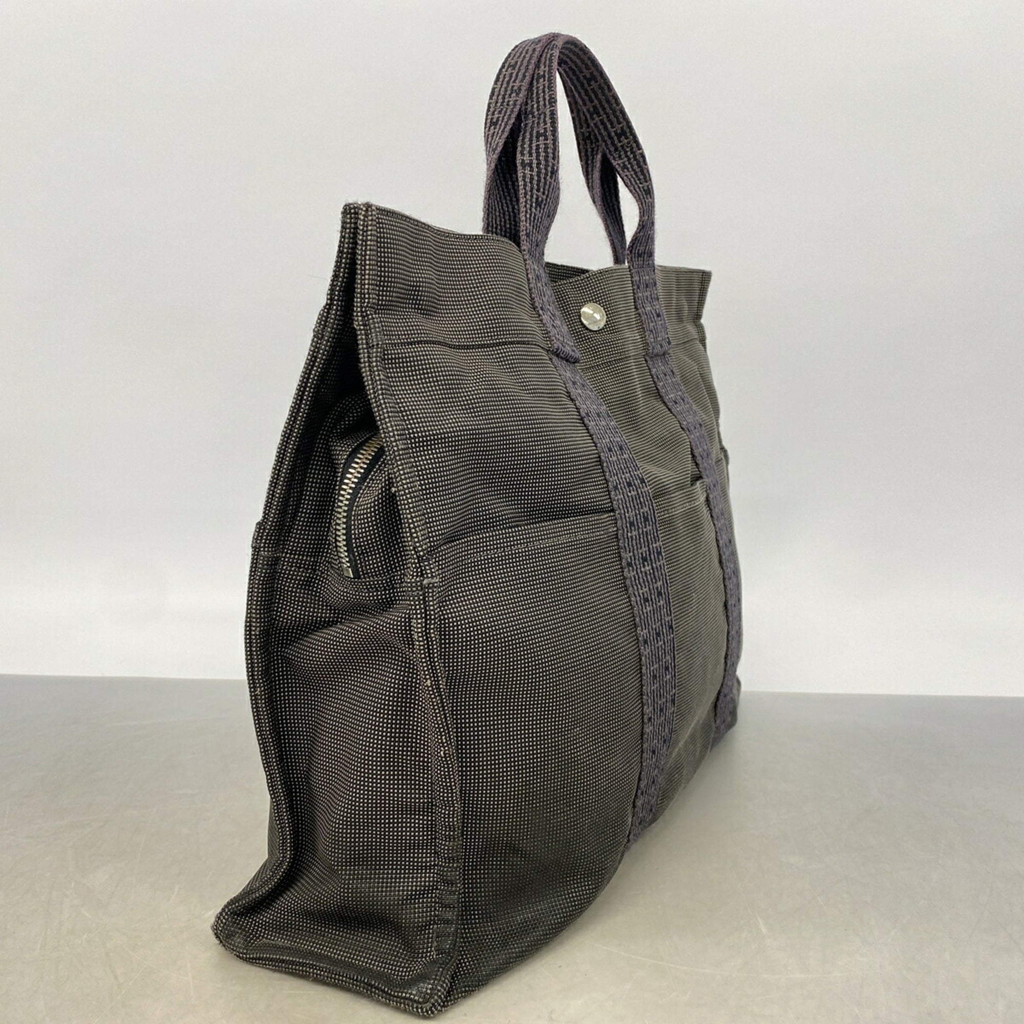 Hermes Gray Nylon Tote Bag (Pre-Owned)