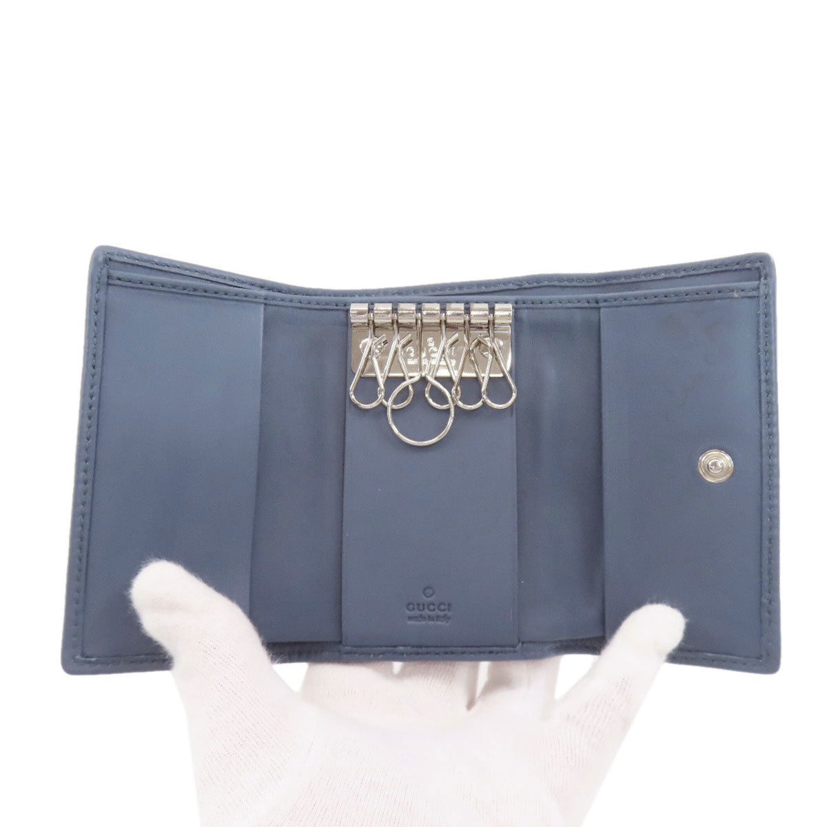 Gucci Blue Dark Brown Leather Wallet (Bi-Fold) (Pre-Owned)