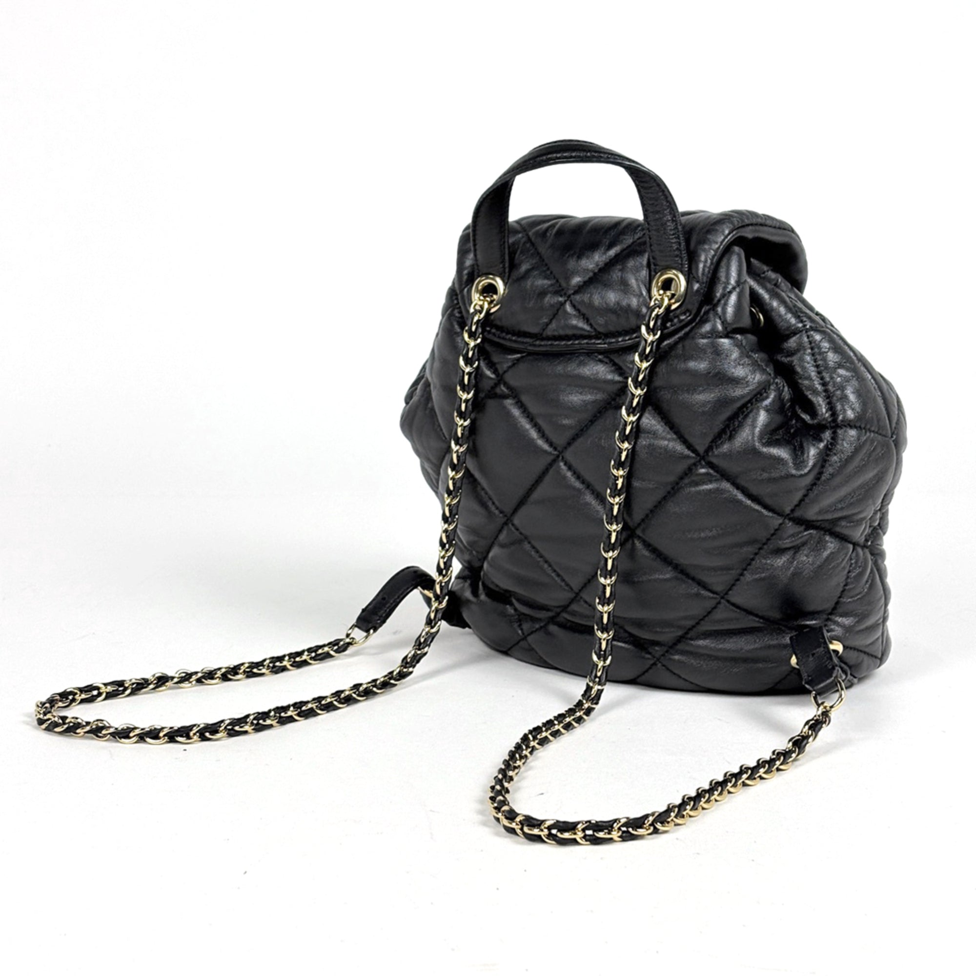 Salvatore Ferragamo Black Quilting Backpack (Pre-Owned)