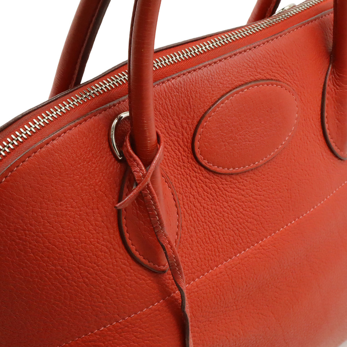 Hermes Red Color Taurillon Clemence Leather Handbag Tote Bag (Pre-Owned)