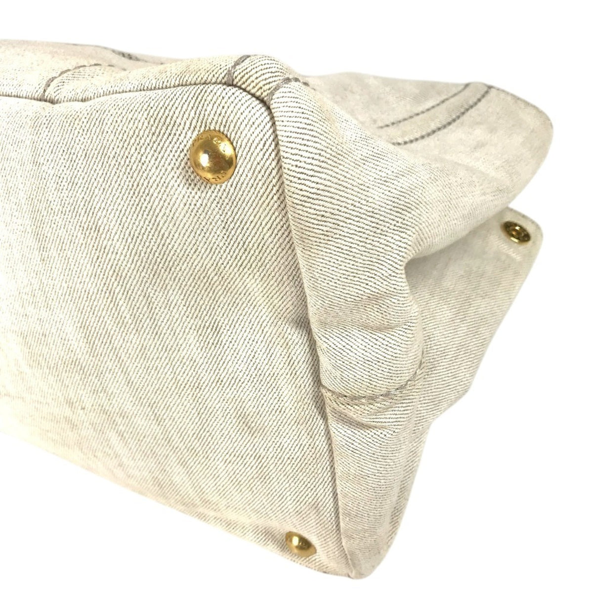 Prada White Cotton Handbag Tote Bag (Pre-Owned)