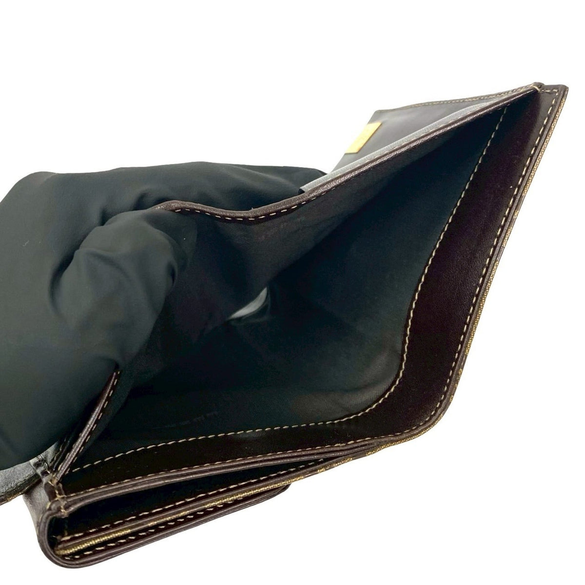 Fendi Brown Leather Patent Leather Wallet (Bi-Fold) (Pre-Owned)
