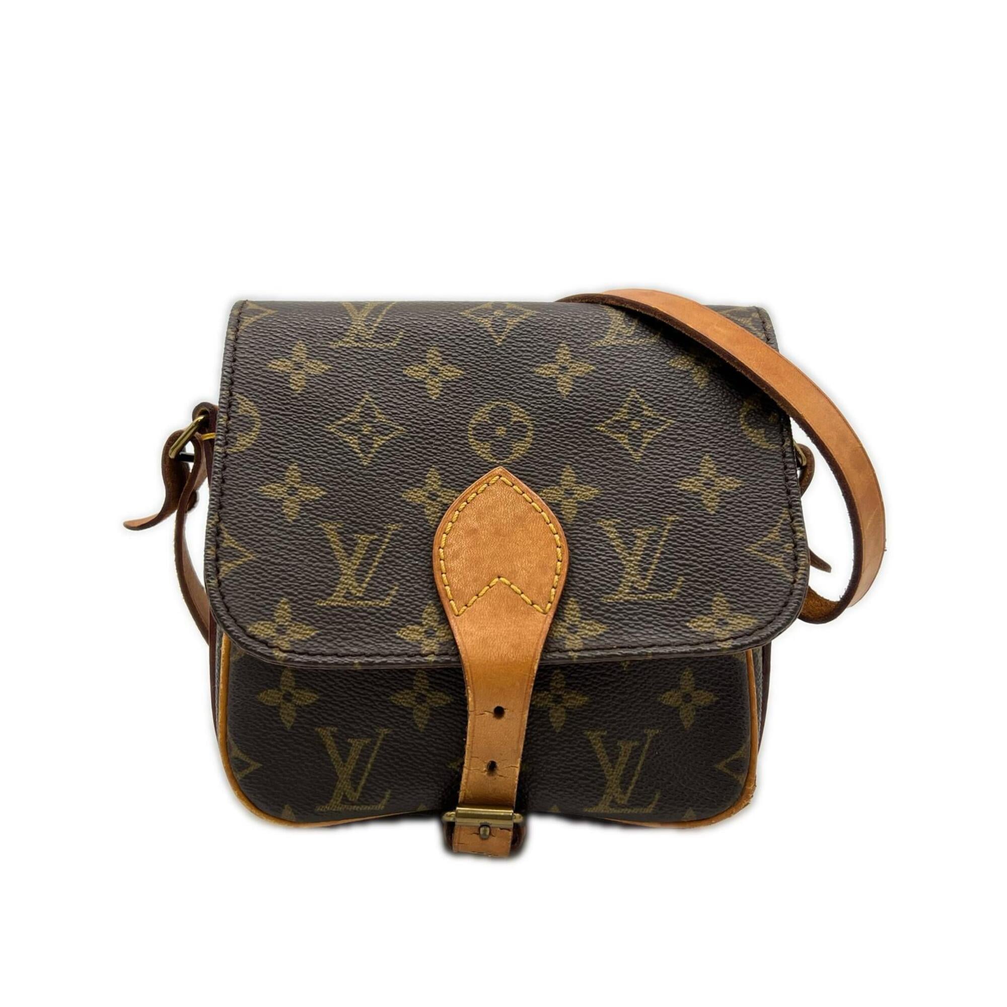 Louis Vuitton Monogram Beige Brown Coated Canvas Leather Shoulder Bag (Pre-Owned)
