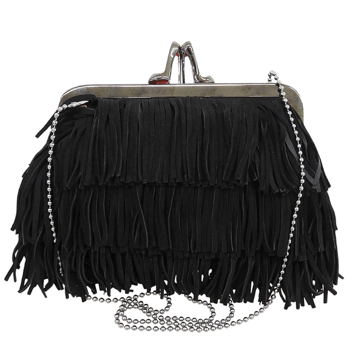 Christian Louboutin Black Suede Shoulder Bag (Pre-Owned)