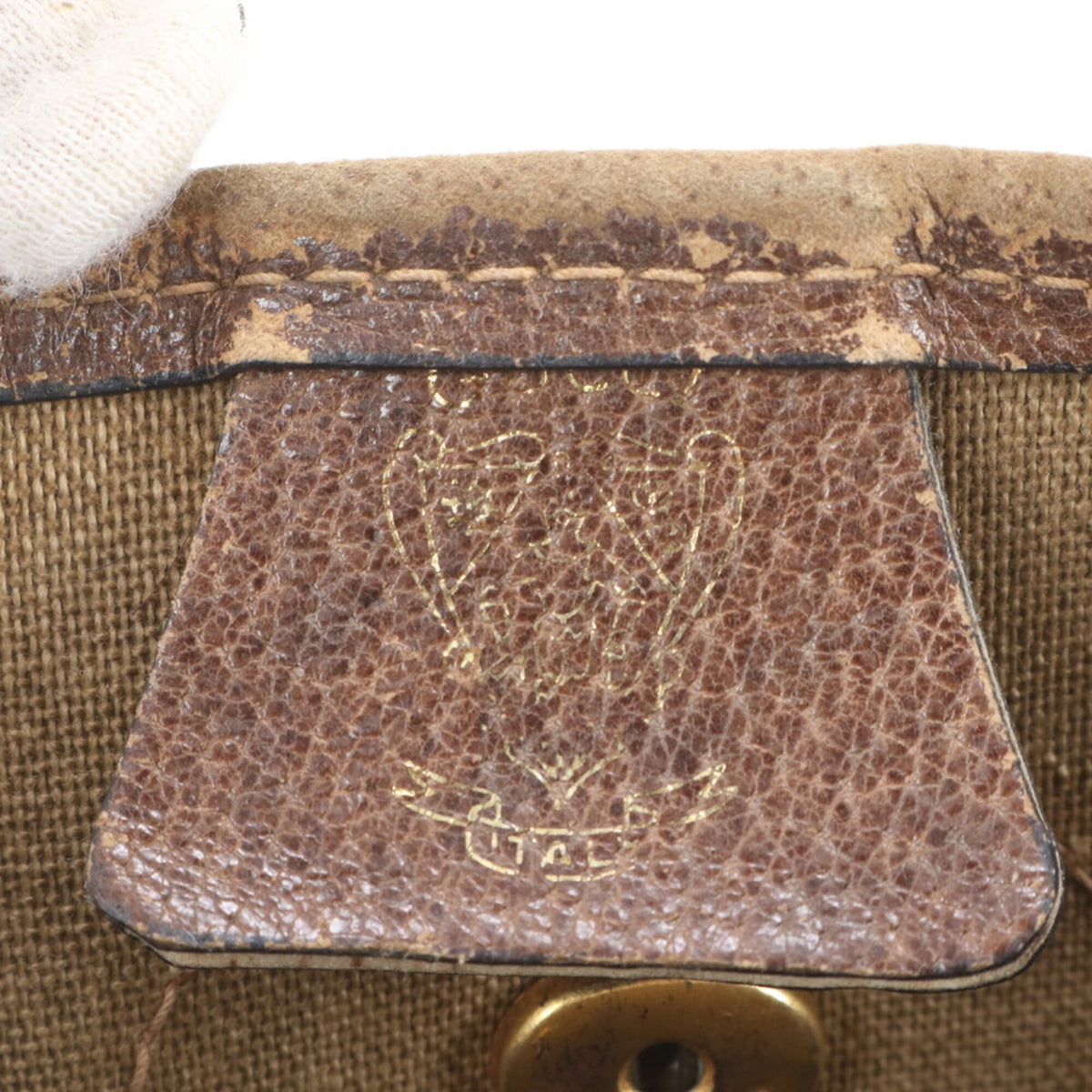 Gucci Brown Leather Coated Canvas Tote Bag (Pre-Owned)