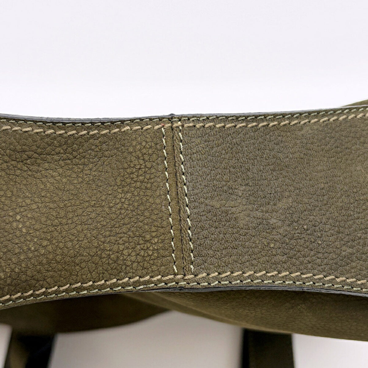 Bally Green Khaki Suede Leather Shoulder Bag Tote Bag (Pre-Owned)