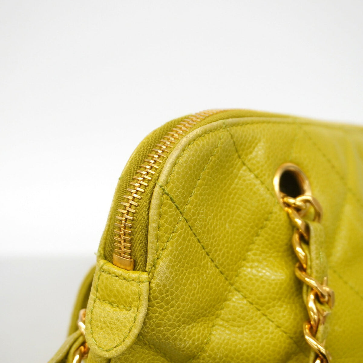 Chanel Light Green Grained Calfskin Tote Bag (Pre-Owned)