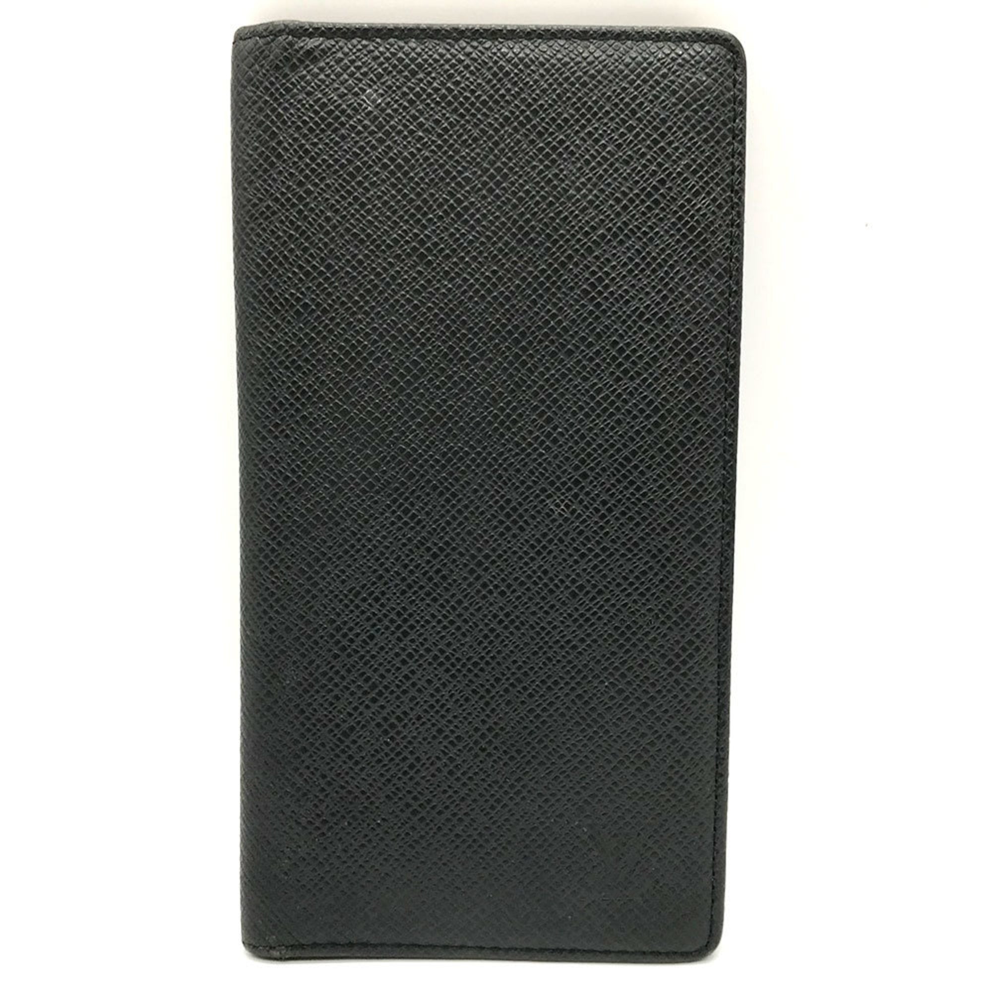 Louis Vuitton Black Noir Taiga Leather Long Bill Wallet (Bi-Fold) (Pre-Owned)
