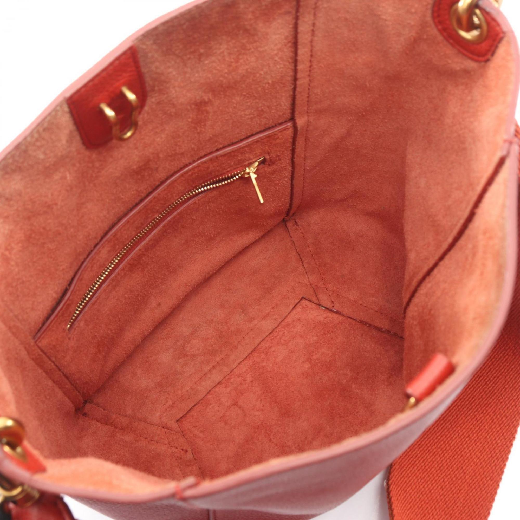 Celine Red Color Leather Handbag Shoulder Bag (Pre-Owned)